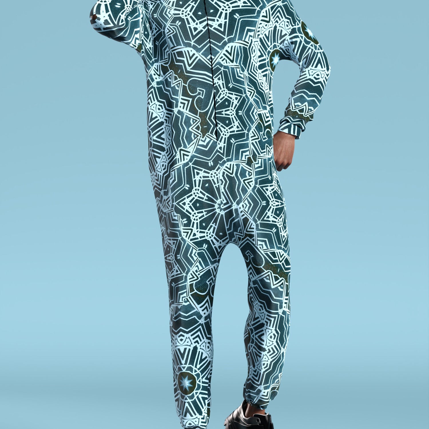 Crystalflake Blue Male Onesie 4