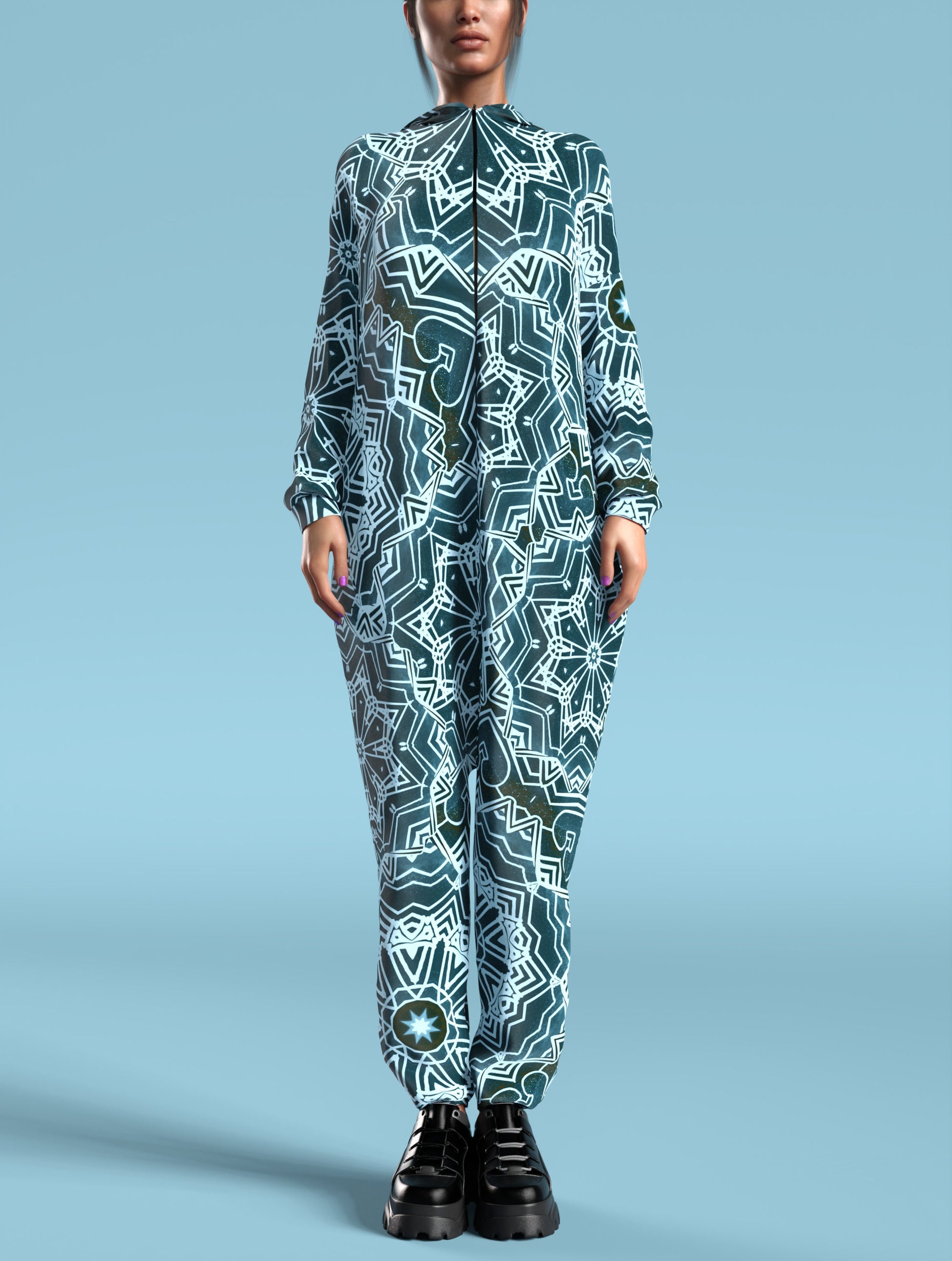 Crystalflake Blue Onesie 2