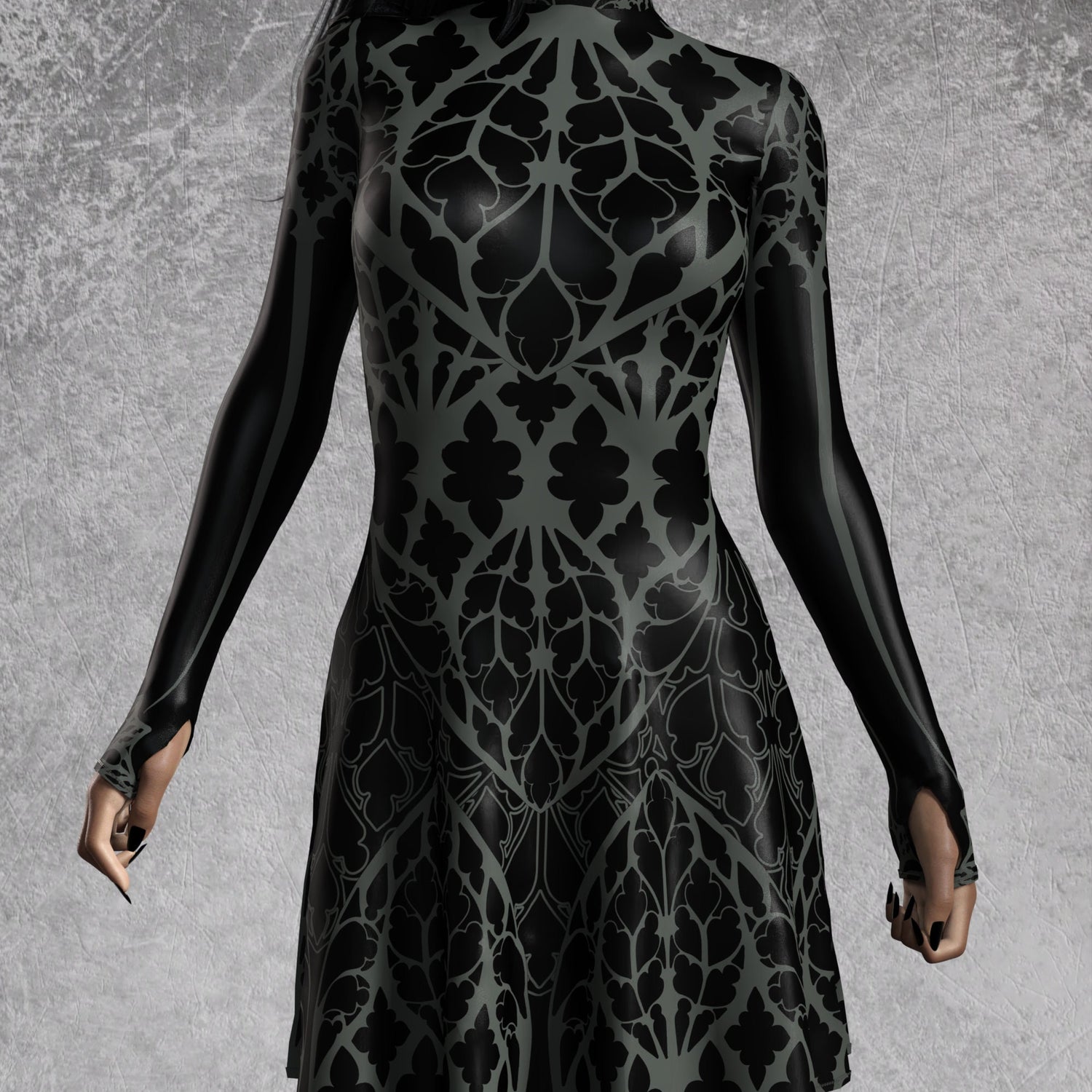 Chronicle Of Doom Grey Witcher Skater Dress Black