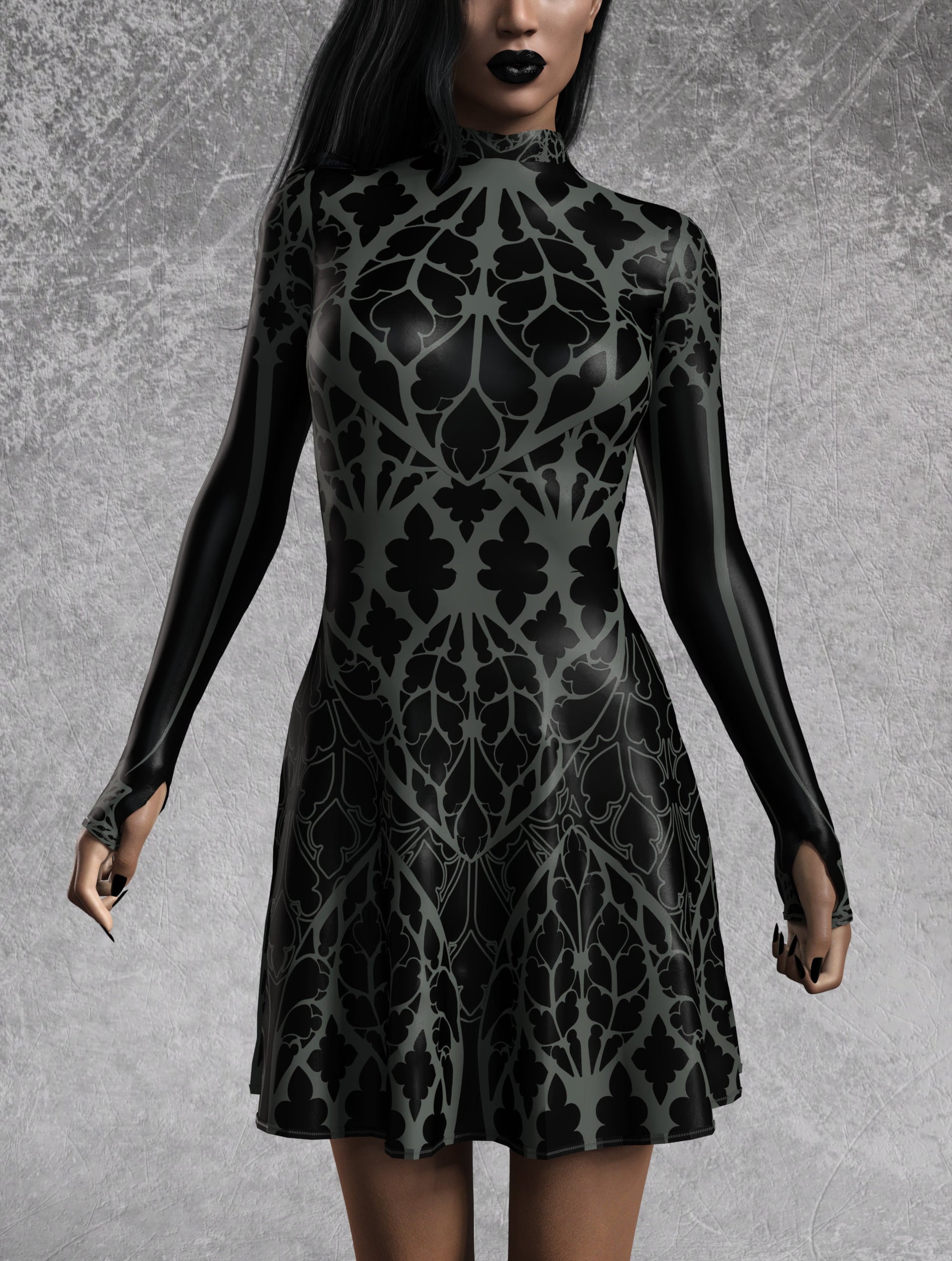 Chronicle Of Doom Grey Witcher Skater Dress 1