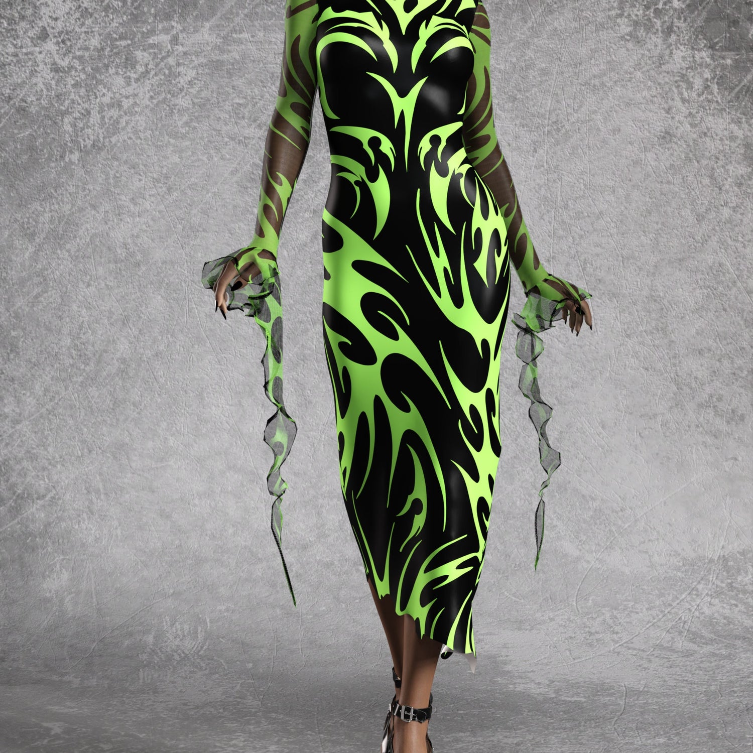 Saturnia Toxic Pencil Dress Green