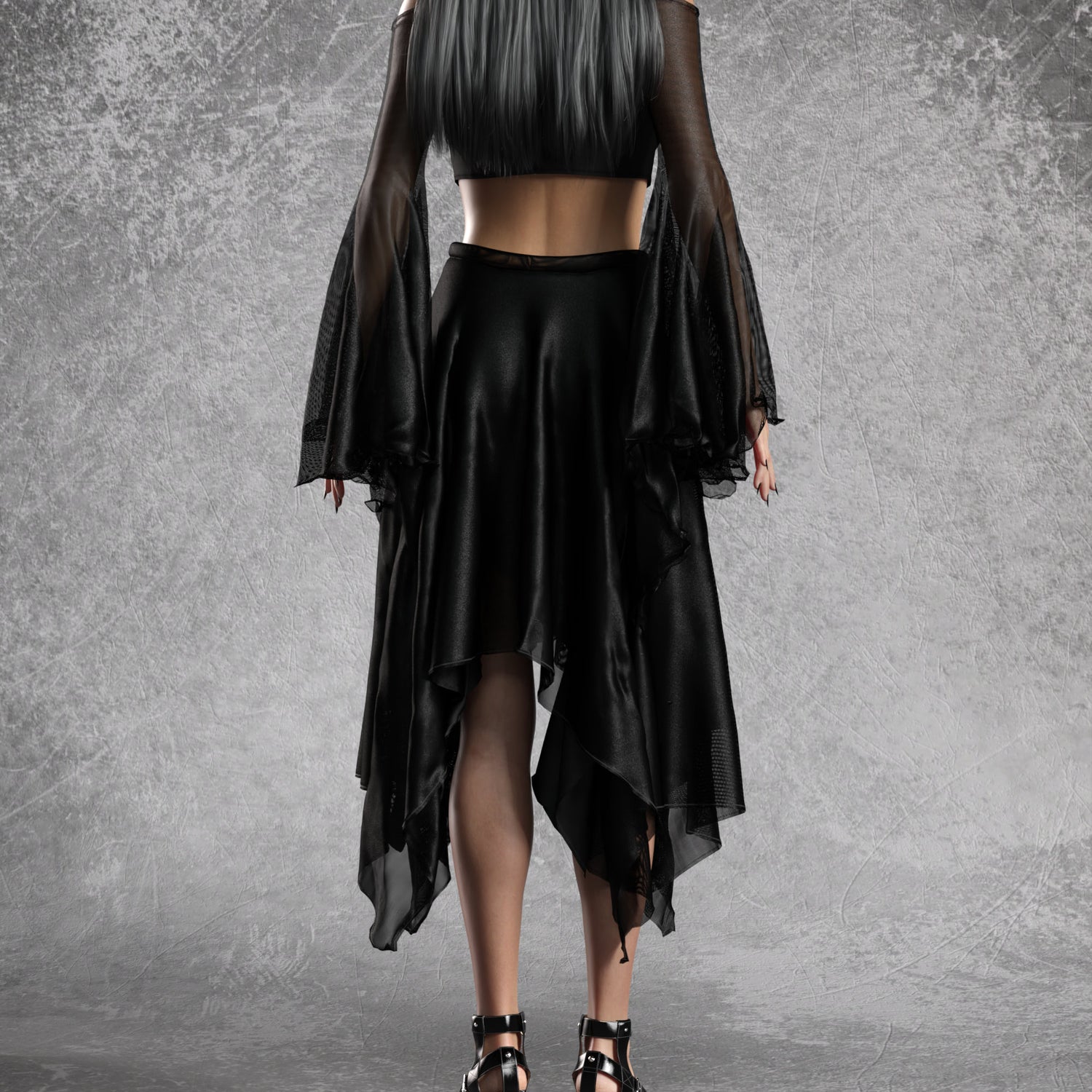 Just Black Layered Skirt Lycra