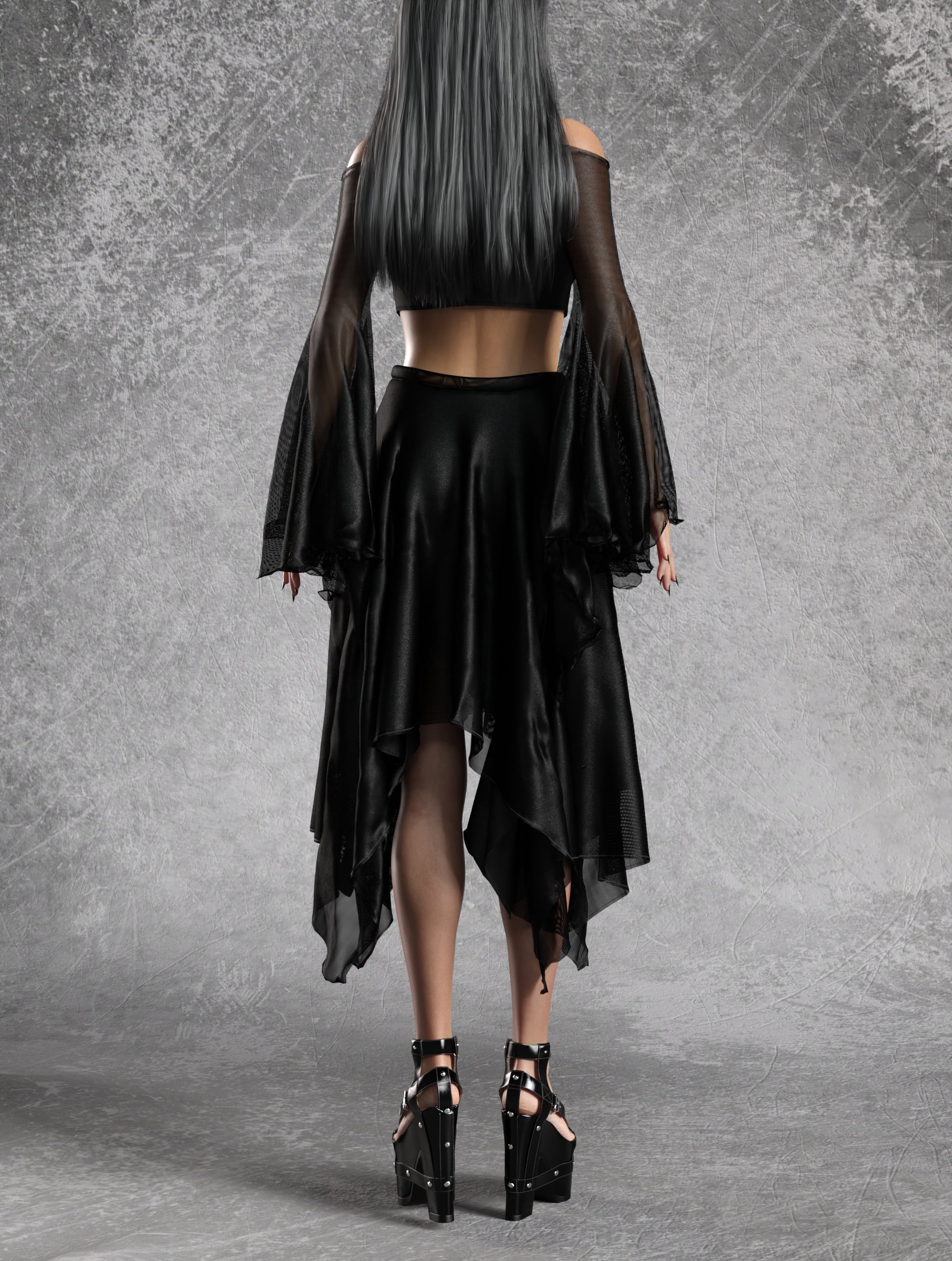 Just Black Layered Skirt 2