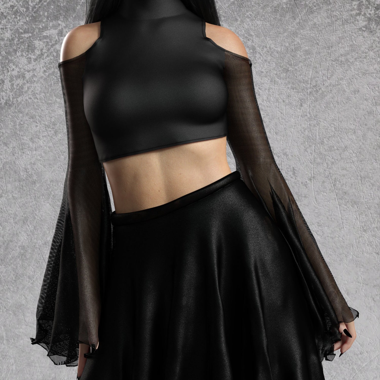 Just Black Layered Skirt Black