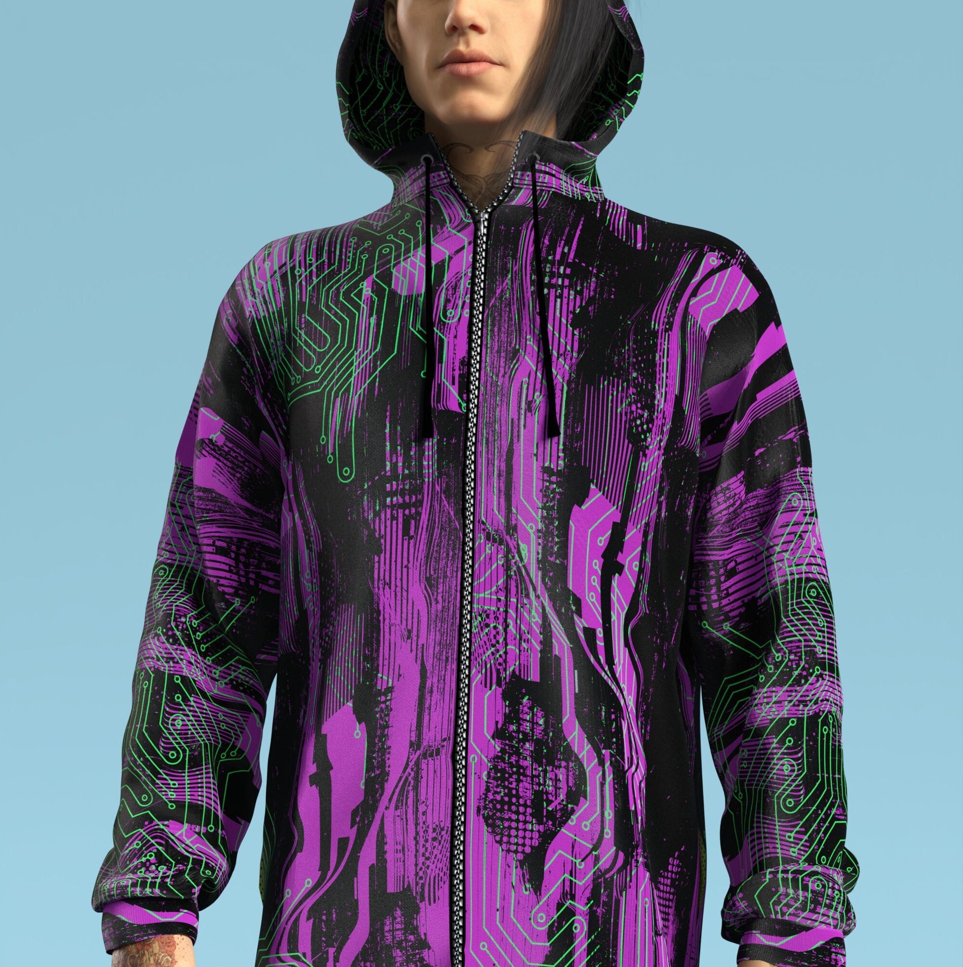 Frost Byte Pink Male Zippy Hoodie 1