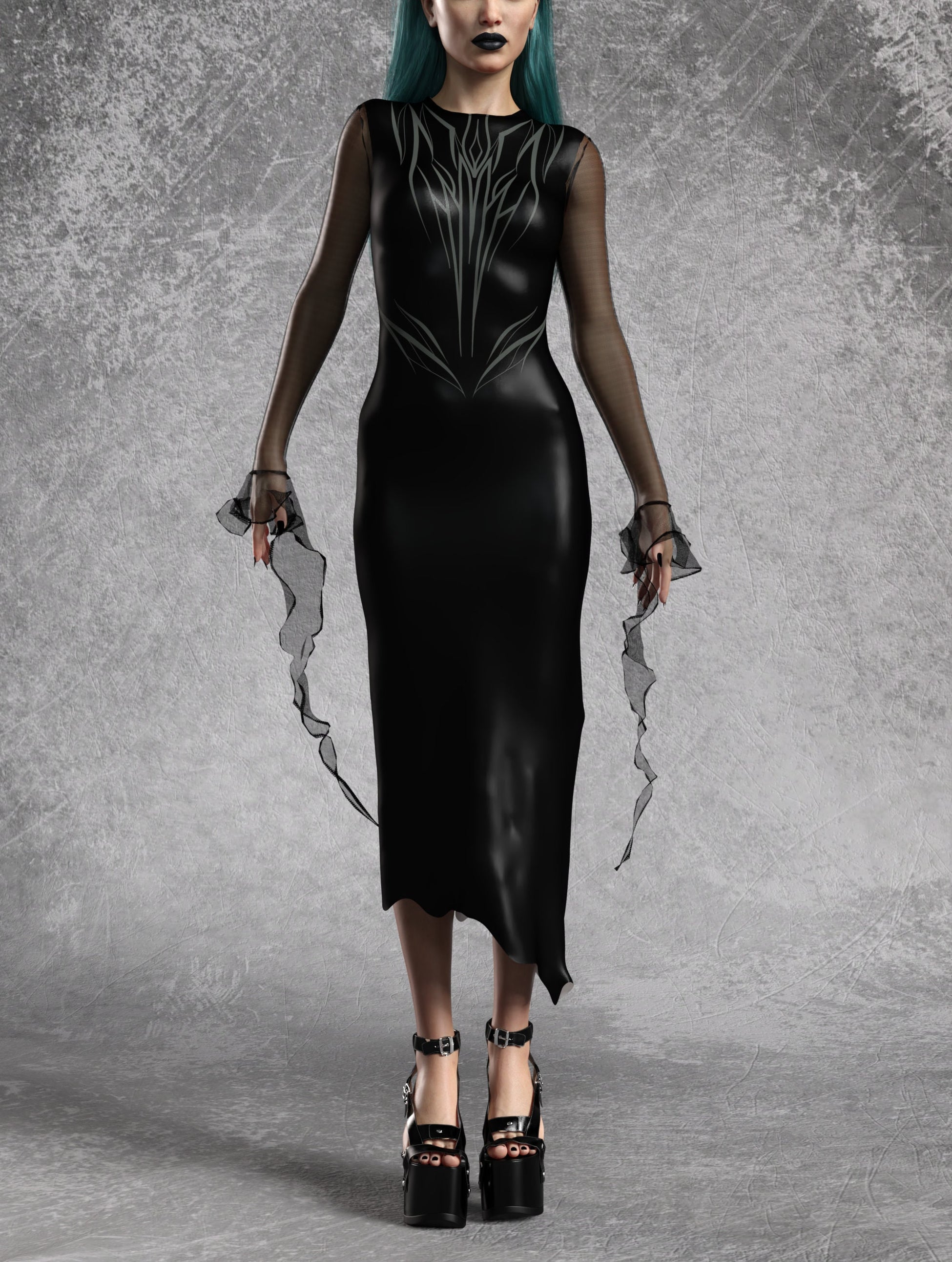 Waves Of Sorrow Pencil Dress 2