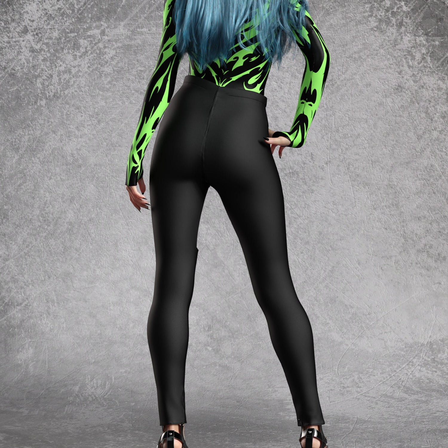 Sign Of Damnation Green Back Zip Leotard Club
