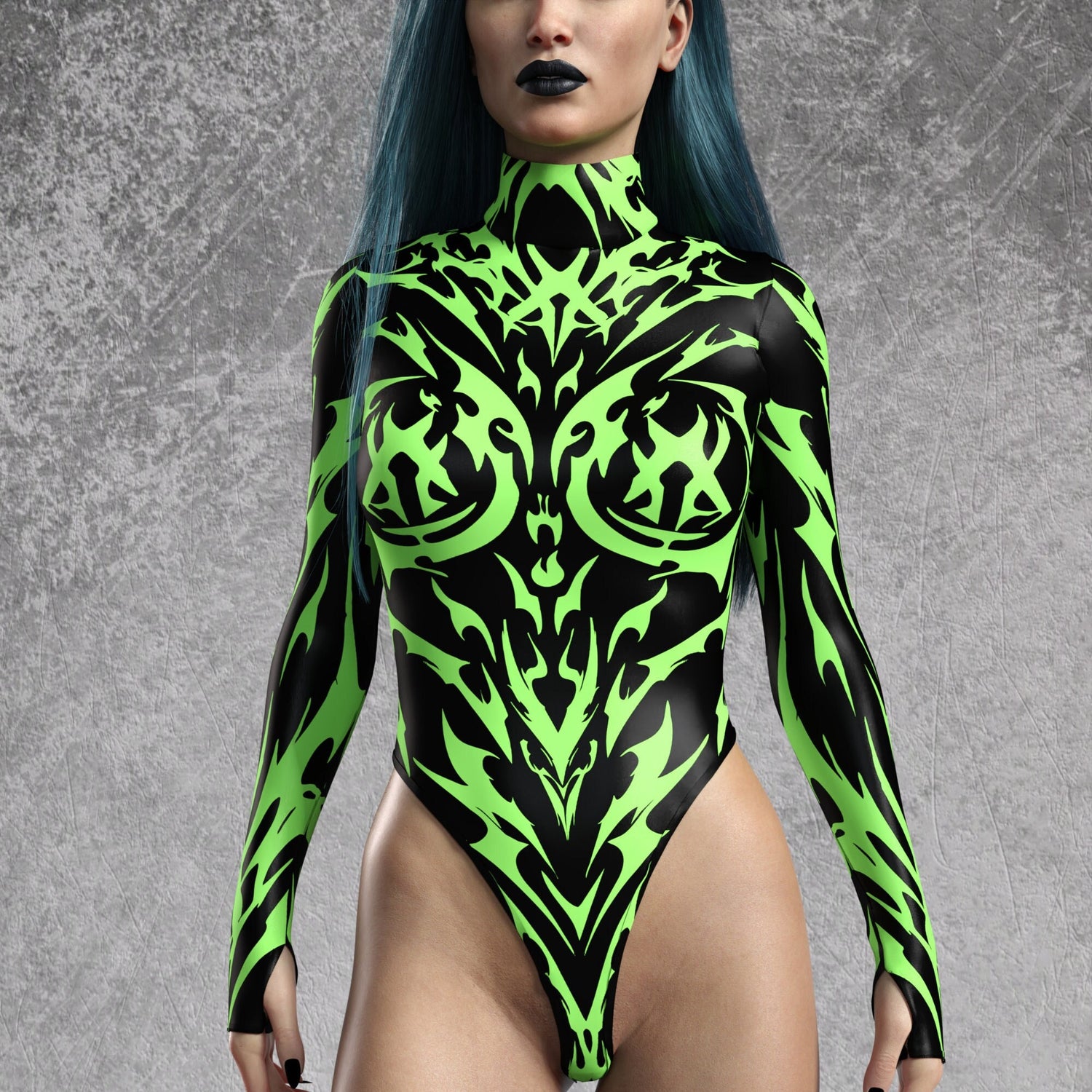 Sign Of Damnation Green Back Zip Leotard