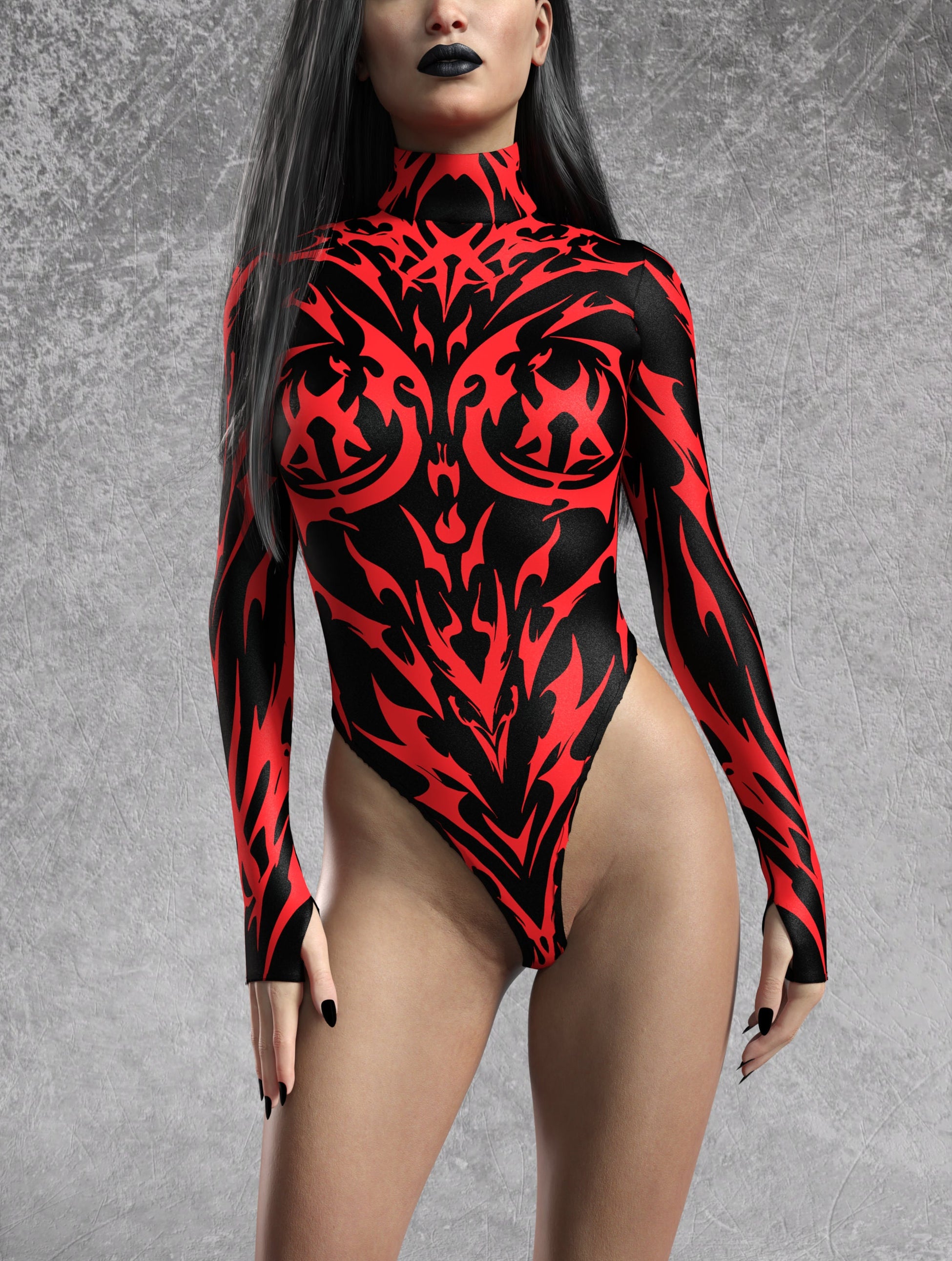 Sign Of Damnation Red Back Zip Leotard 1