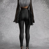 Heart Of Darkness Grey Mesh Bare Back Leotard