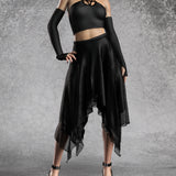 Just Black Pentagram Skirt Set