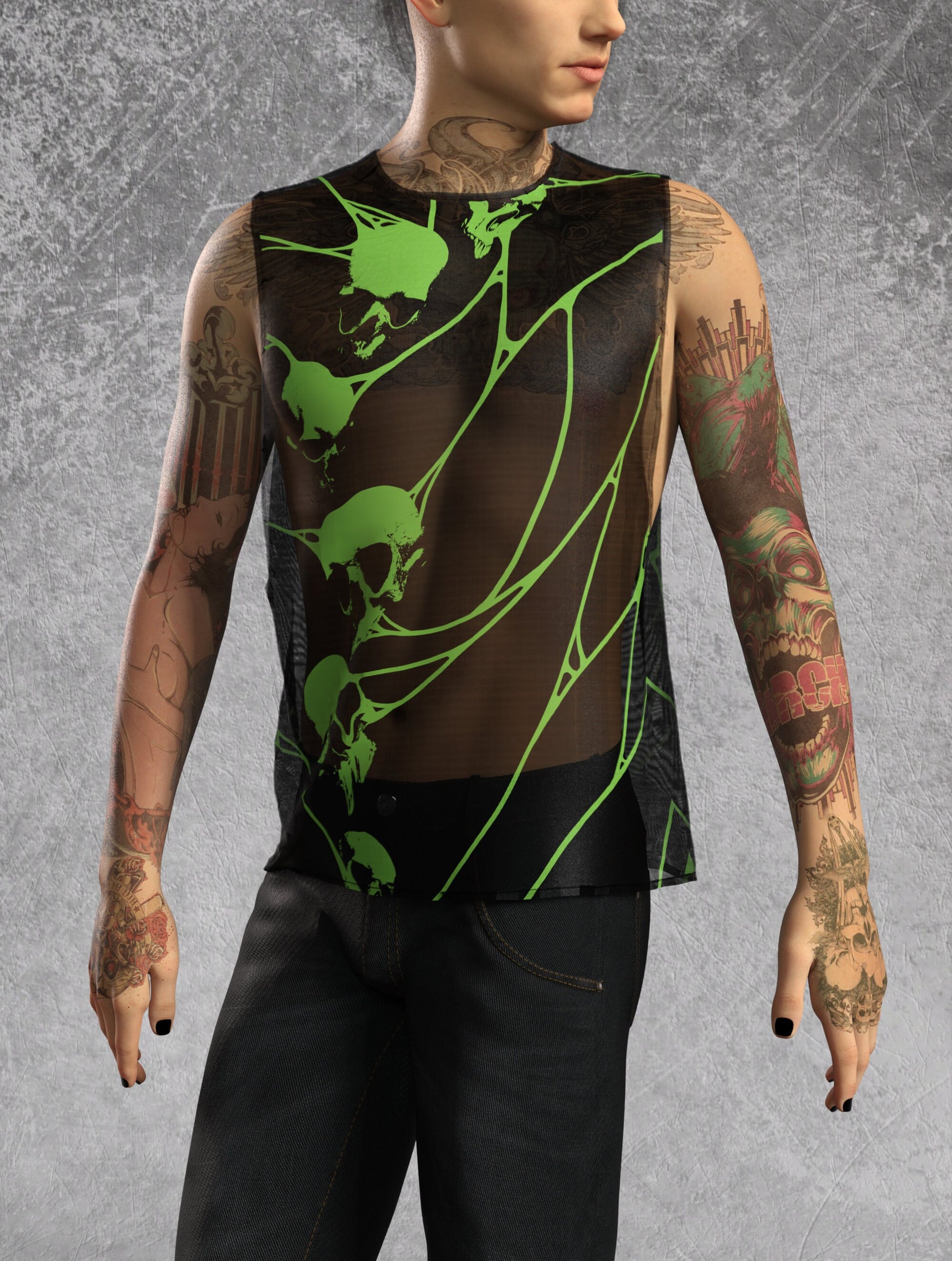 Toxic Amnesia Mesh Male Muscle Top 1