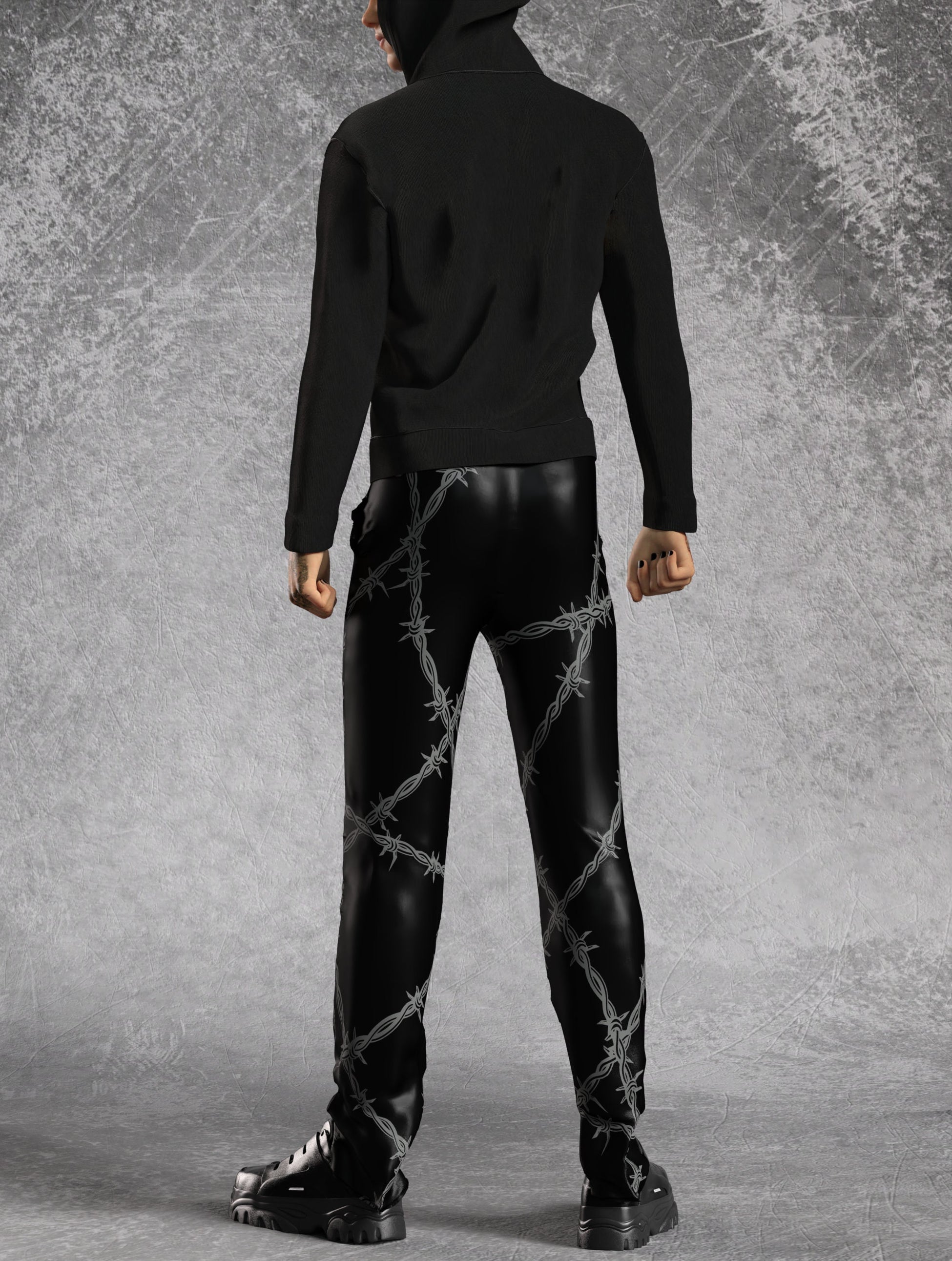 Barb Wire 96 Male Cotton Hoodie Set 2