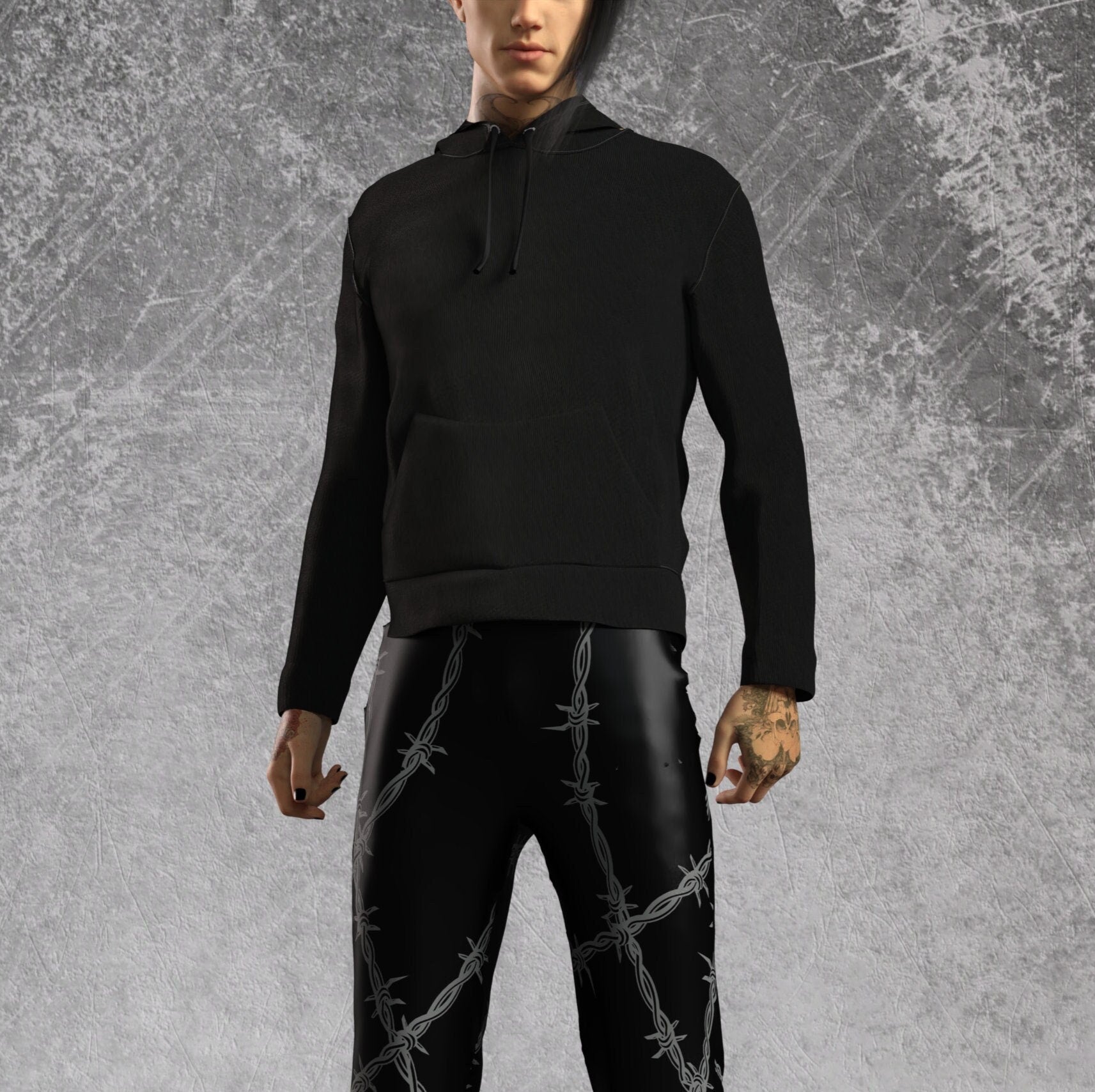 Barb Wire 96 Male Cotton Hoodie Set 1