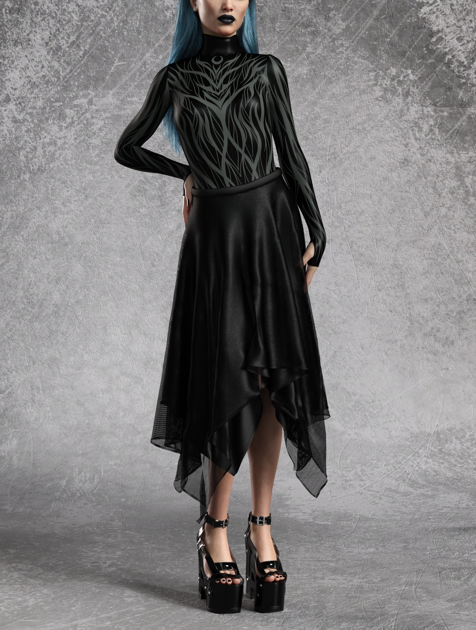 Winged Sadness Leotard Skirt Set 2
