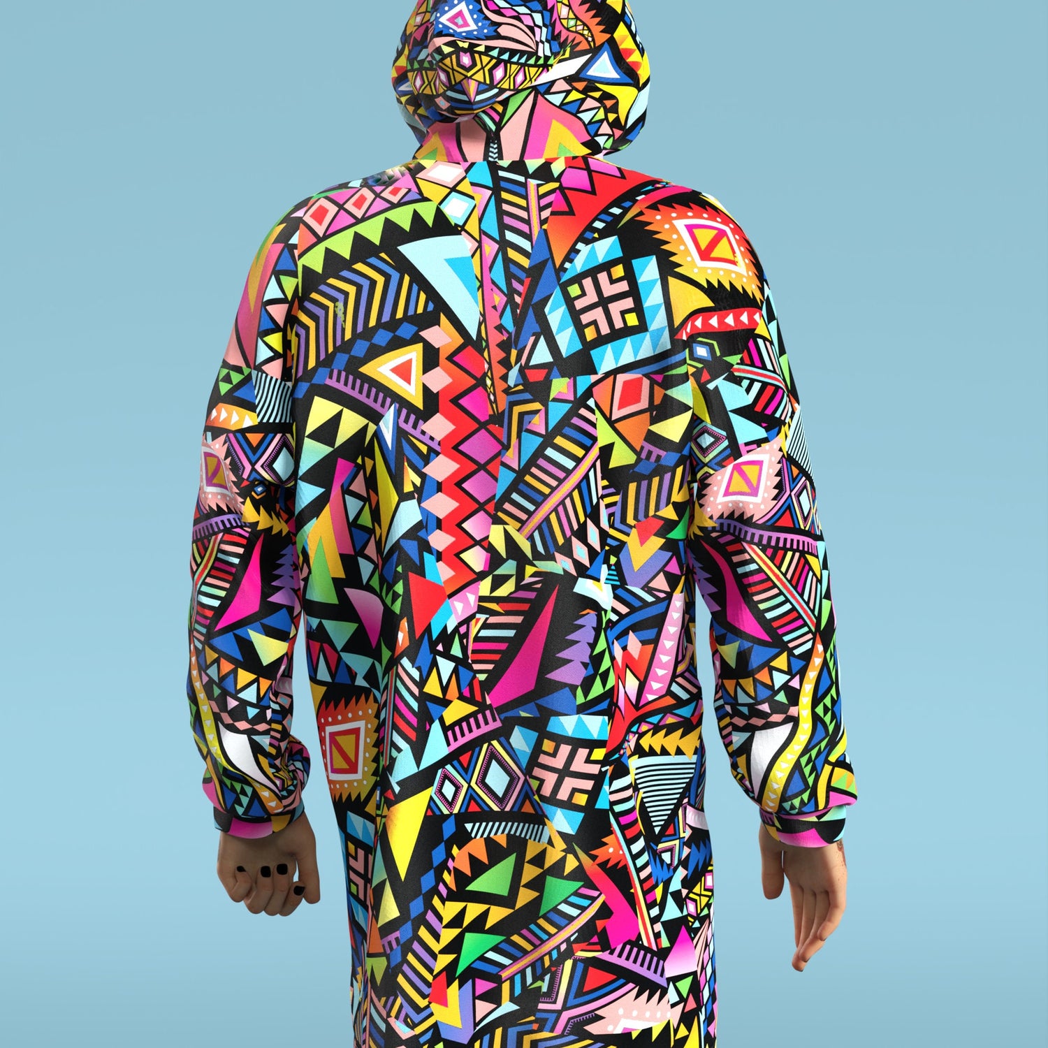 HnM2 Male Zippy Hoodie Rainbow, Yellow