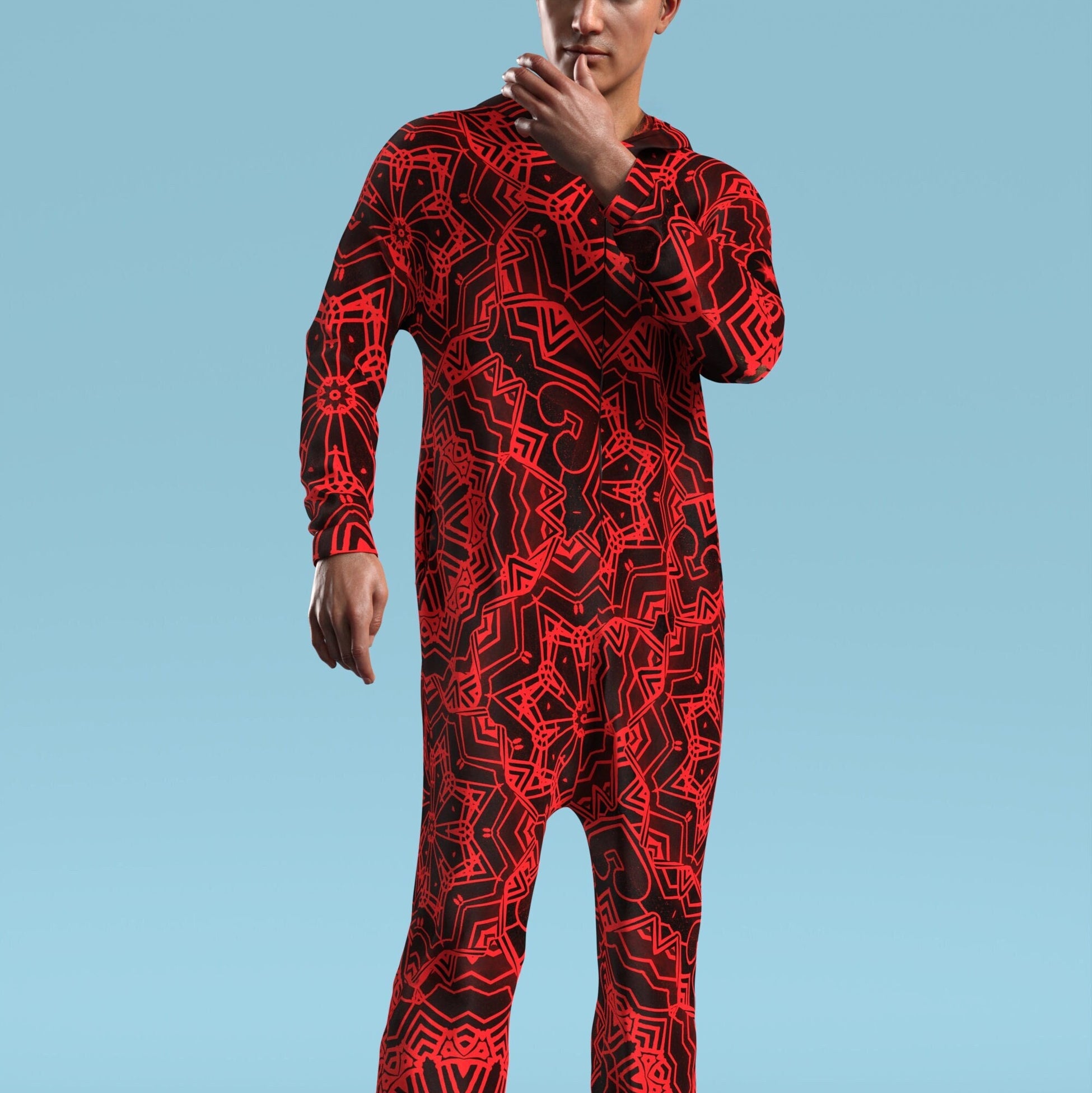 Crystalflake Red Male Onesie 1