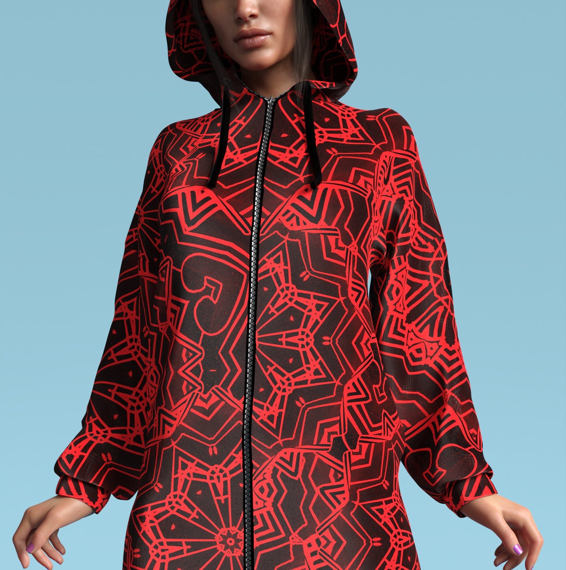 Crystalflake Red Zippy Hoodie 1