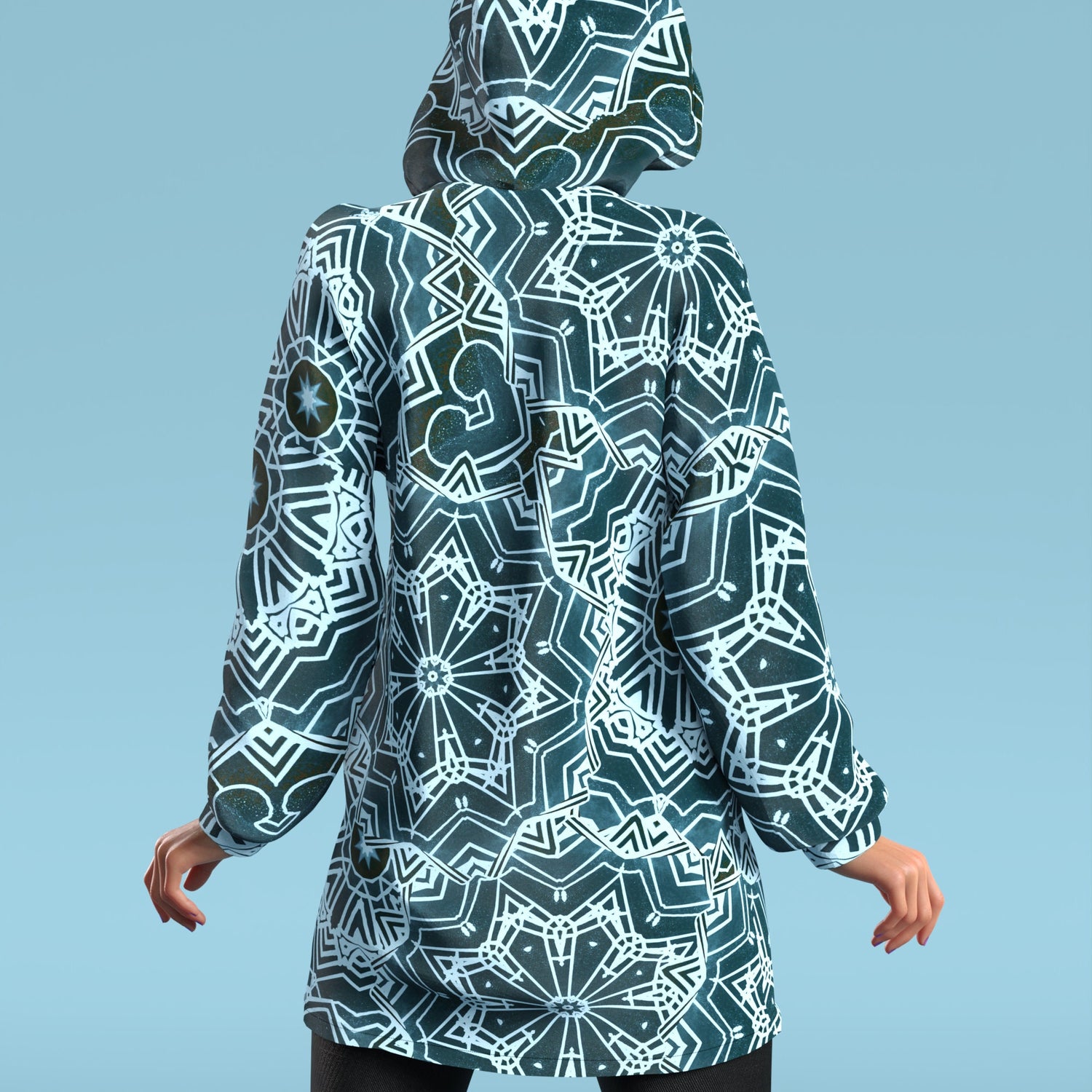 Crystalflake Blue Zippy Hoodie Blue