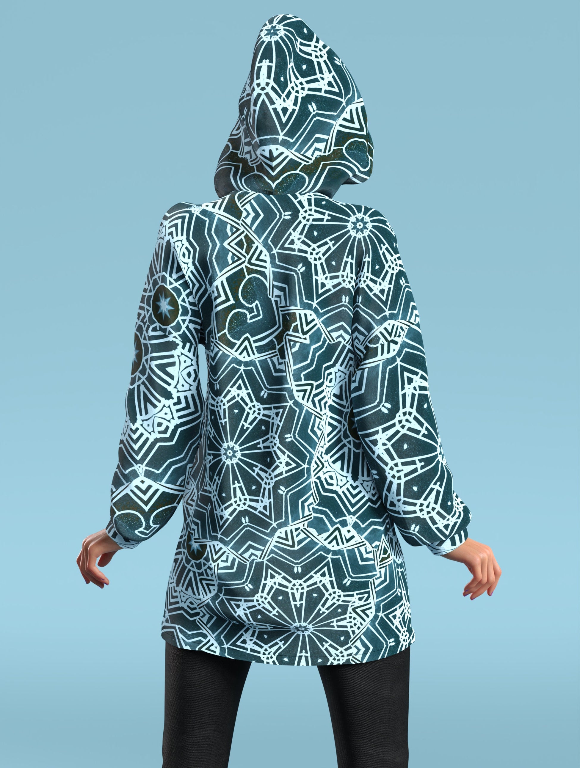 Crystalflake Blue Zippy Hoodie 2