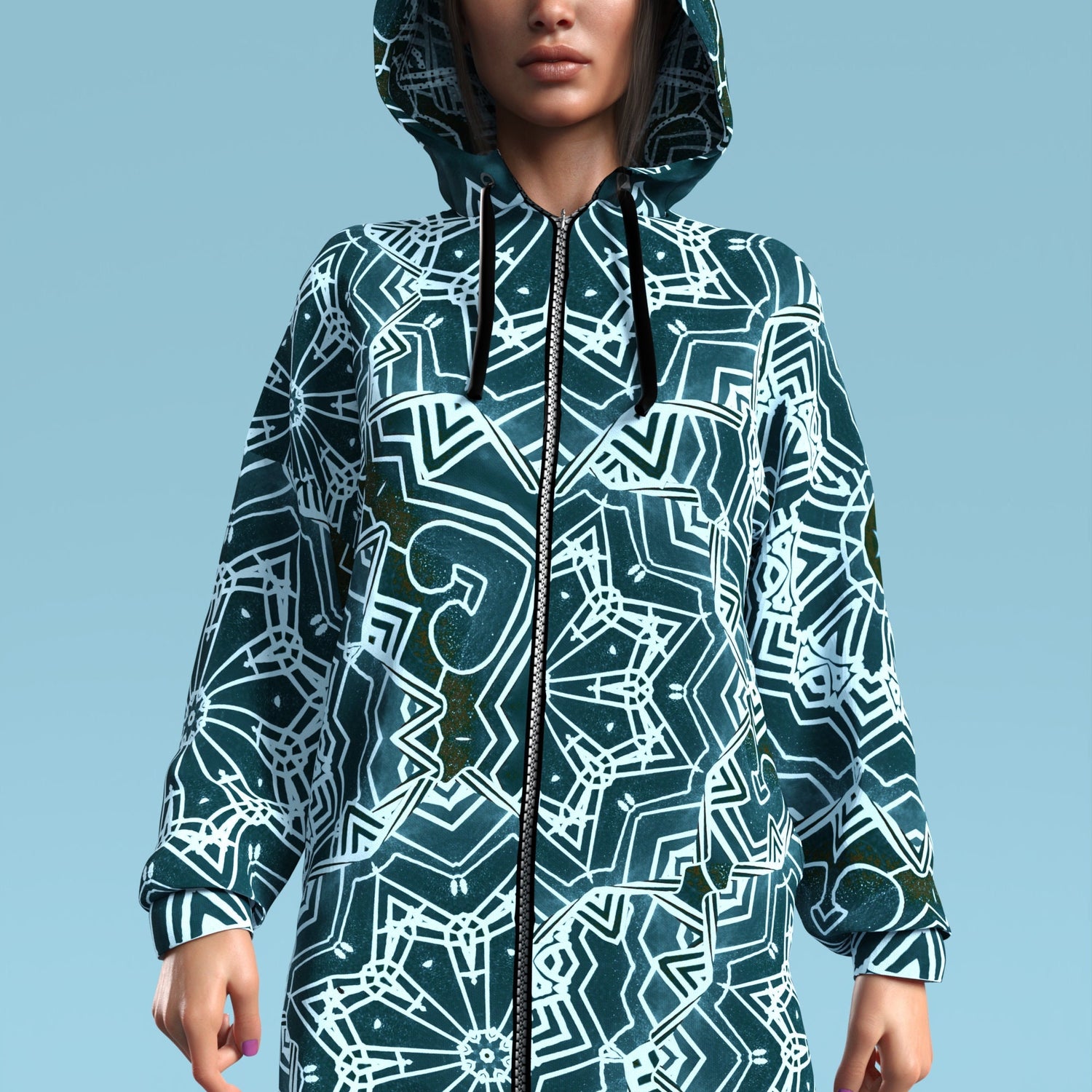 Crystalflake Blue Zippy Hoodie