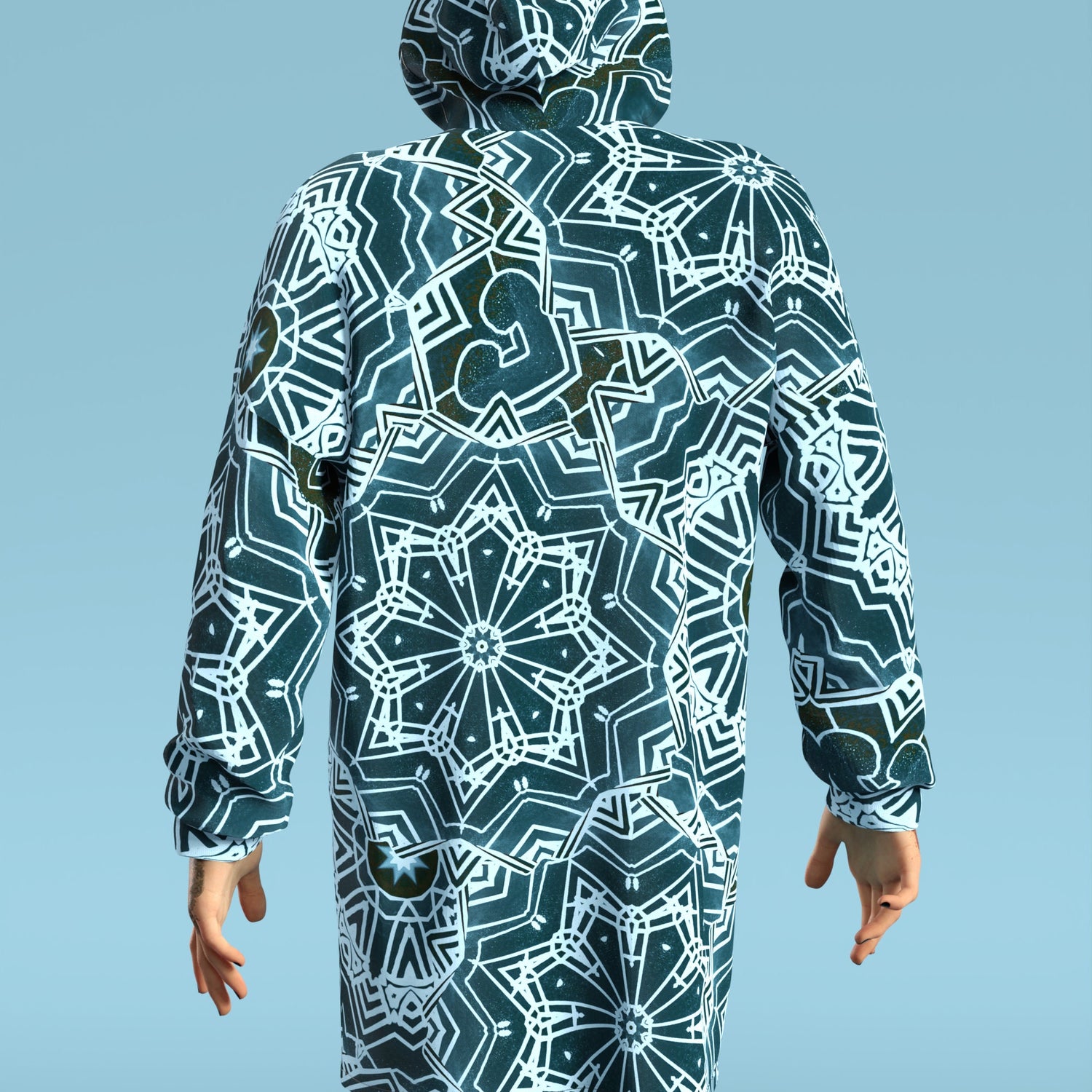 Crystalflake Blue Male Zippy Hoodie Blue