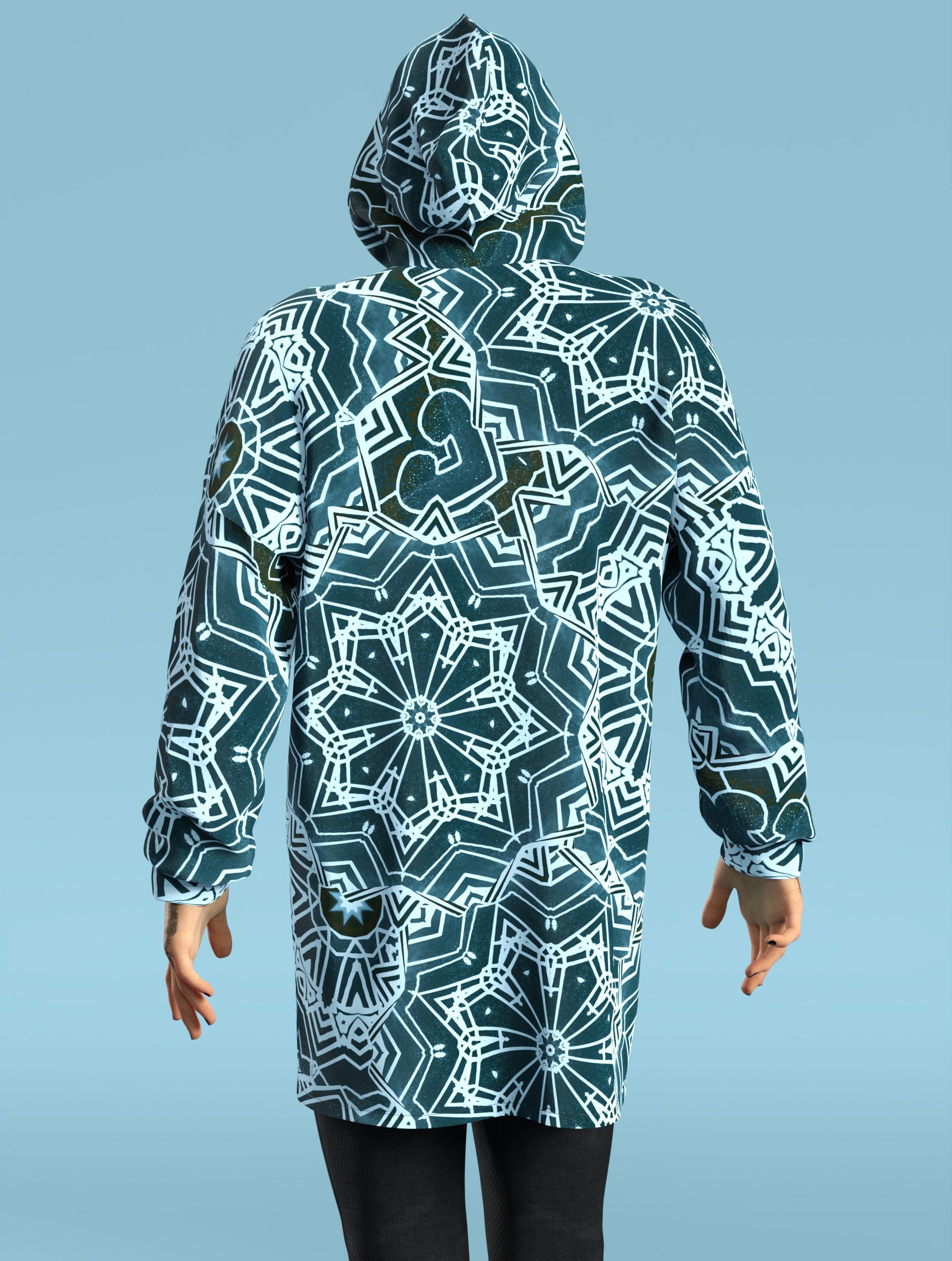 Crystalflake Blue Male Zippy Hoodie 2