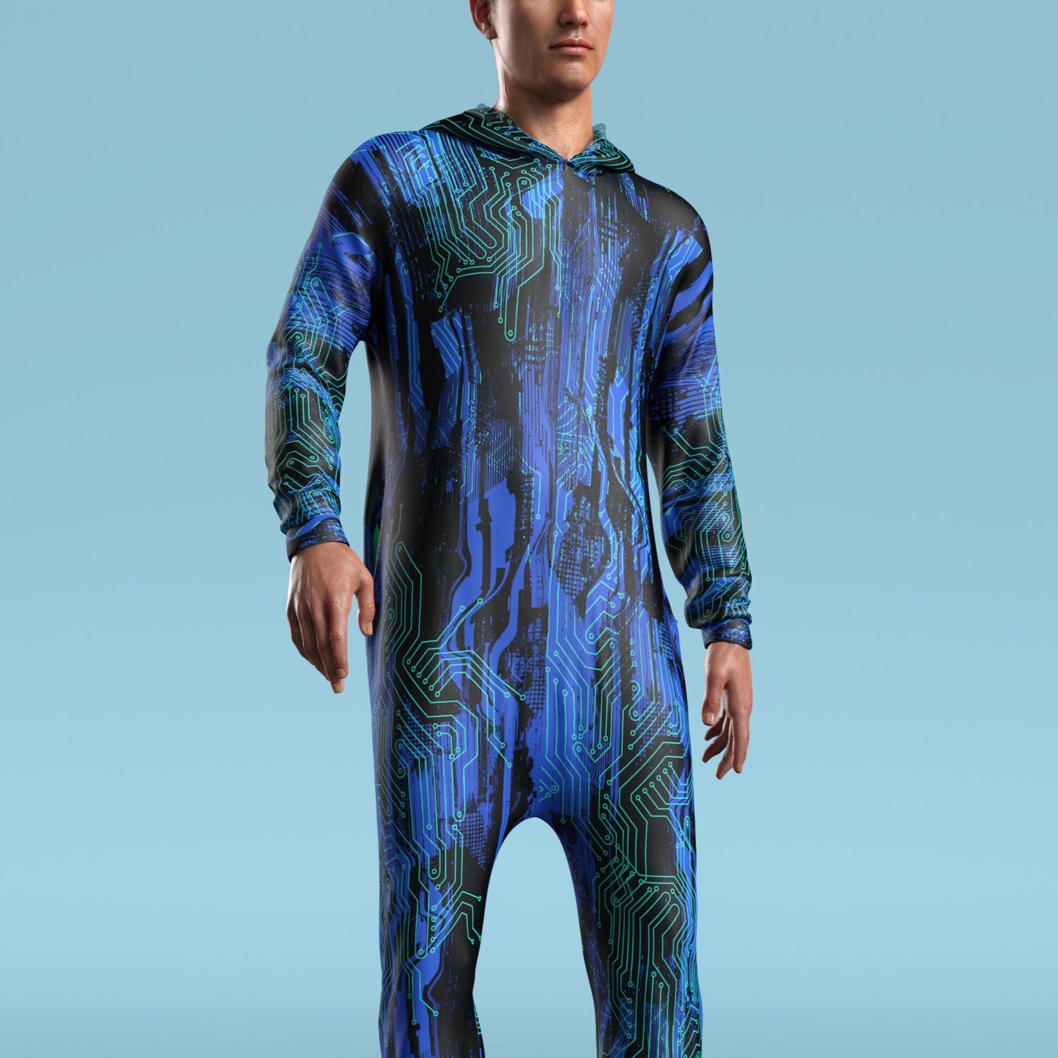 Frost Byte Blue Male Onesie