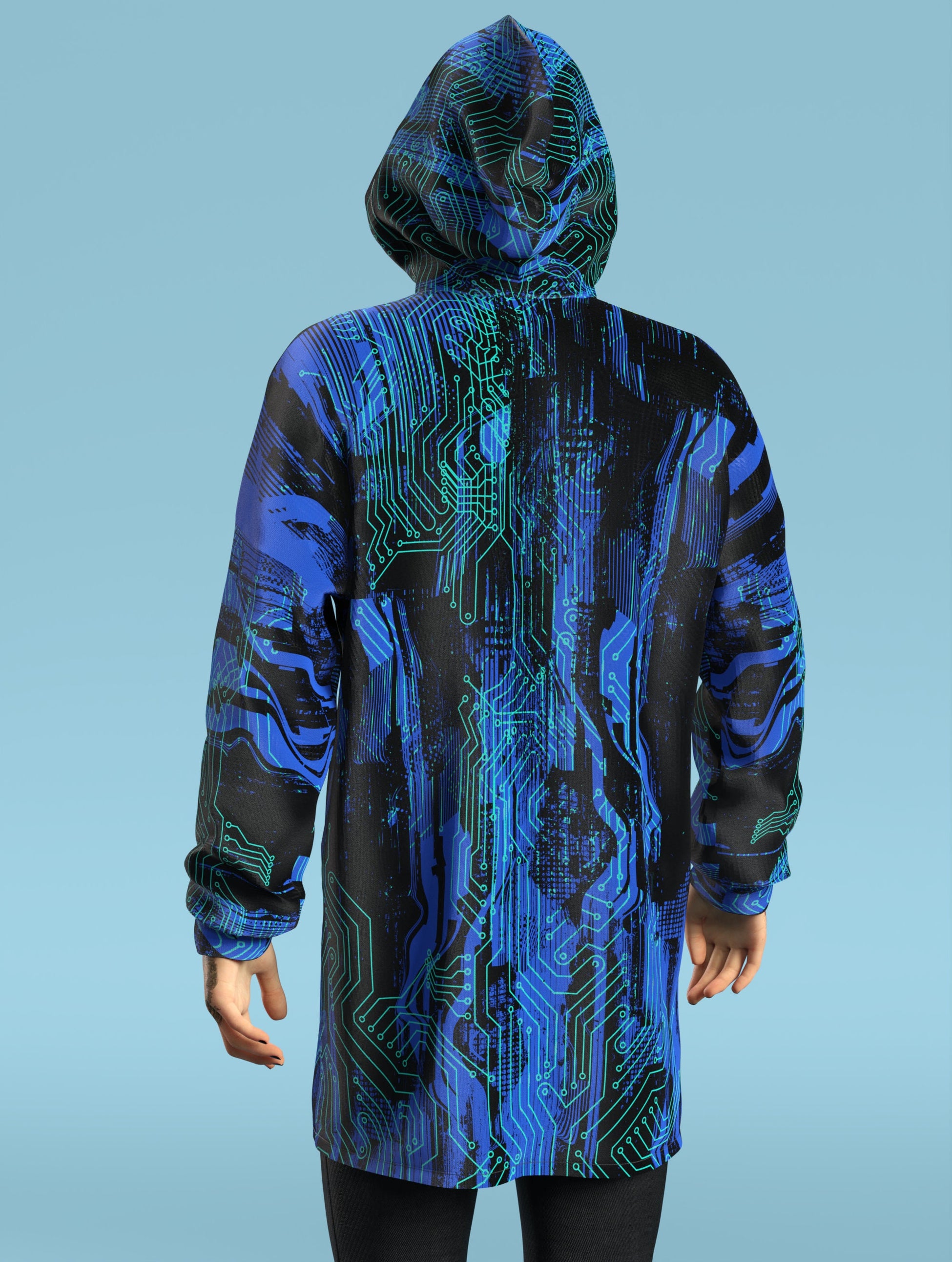 Frost Byte Blue Male Zippy Hoodie 2