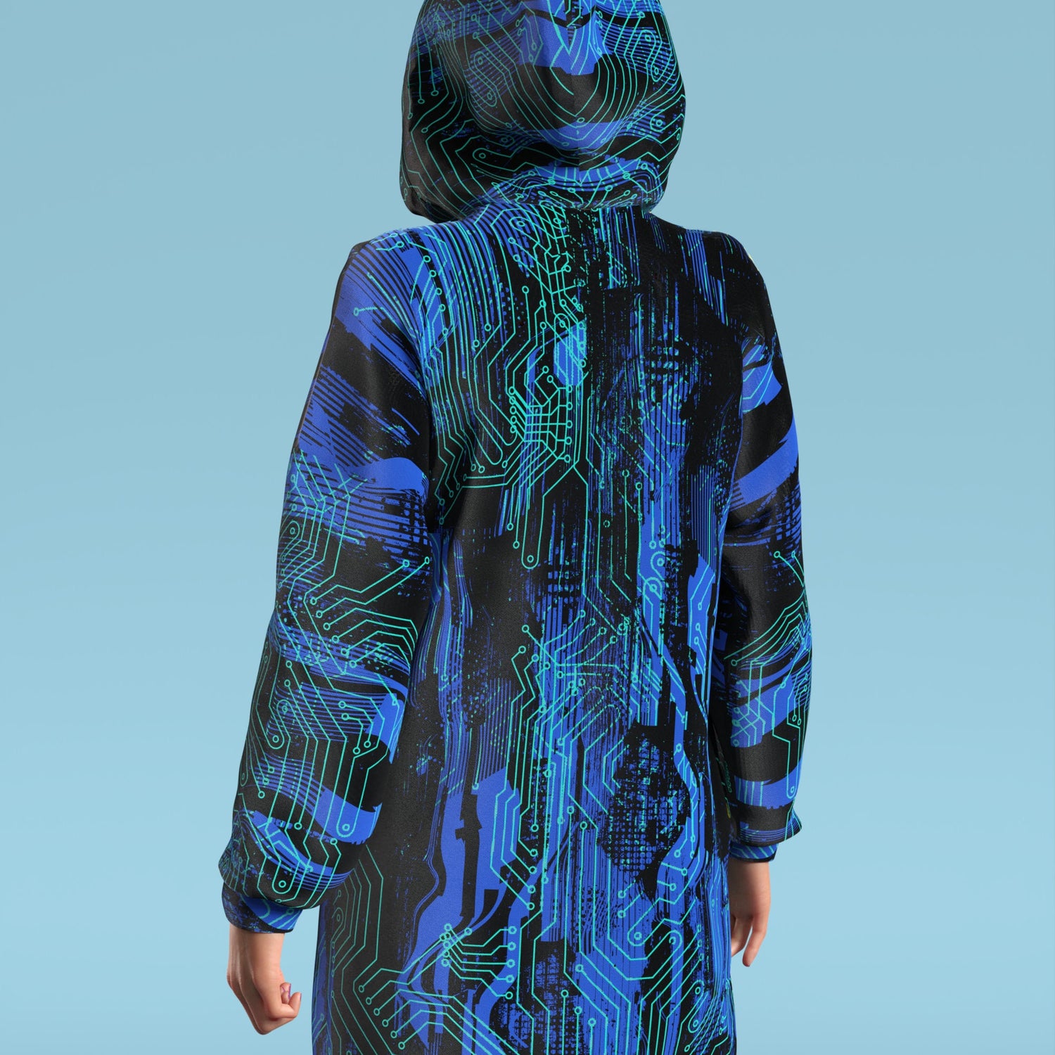 Frost Byte Blue Zippy Hoodie Blue