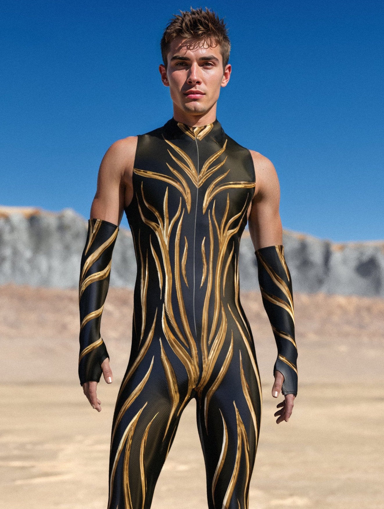 Jet Gold Male Sleeveless Costume 1