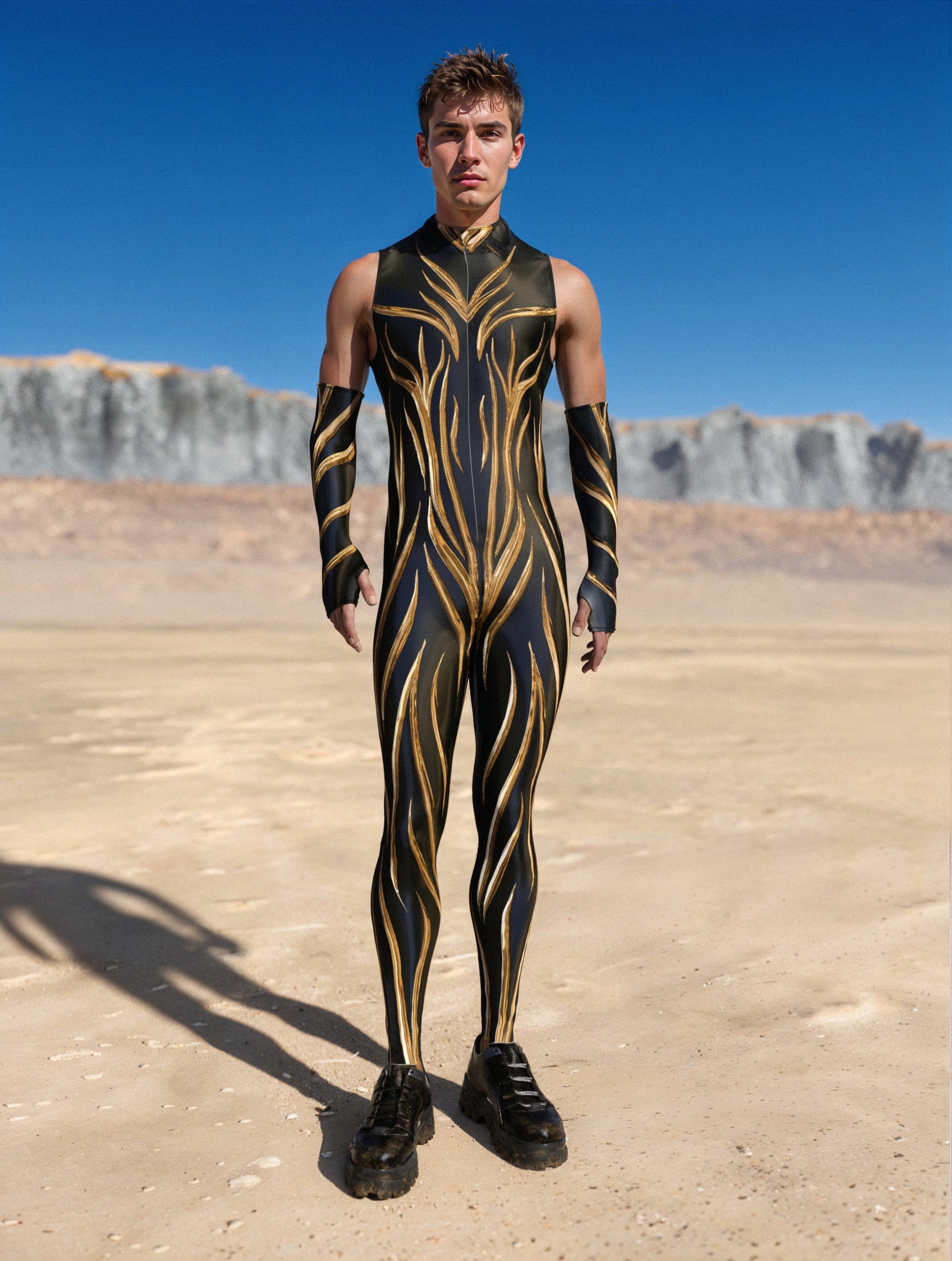 Jet Gold Male Sleeveless Costume 2