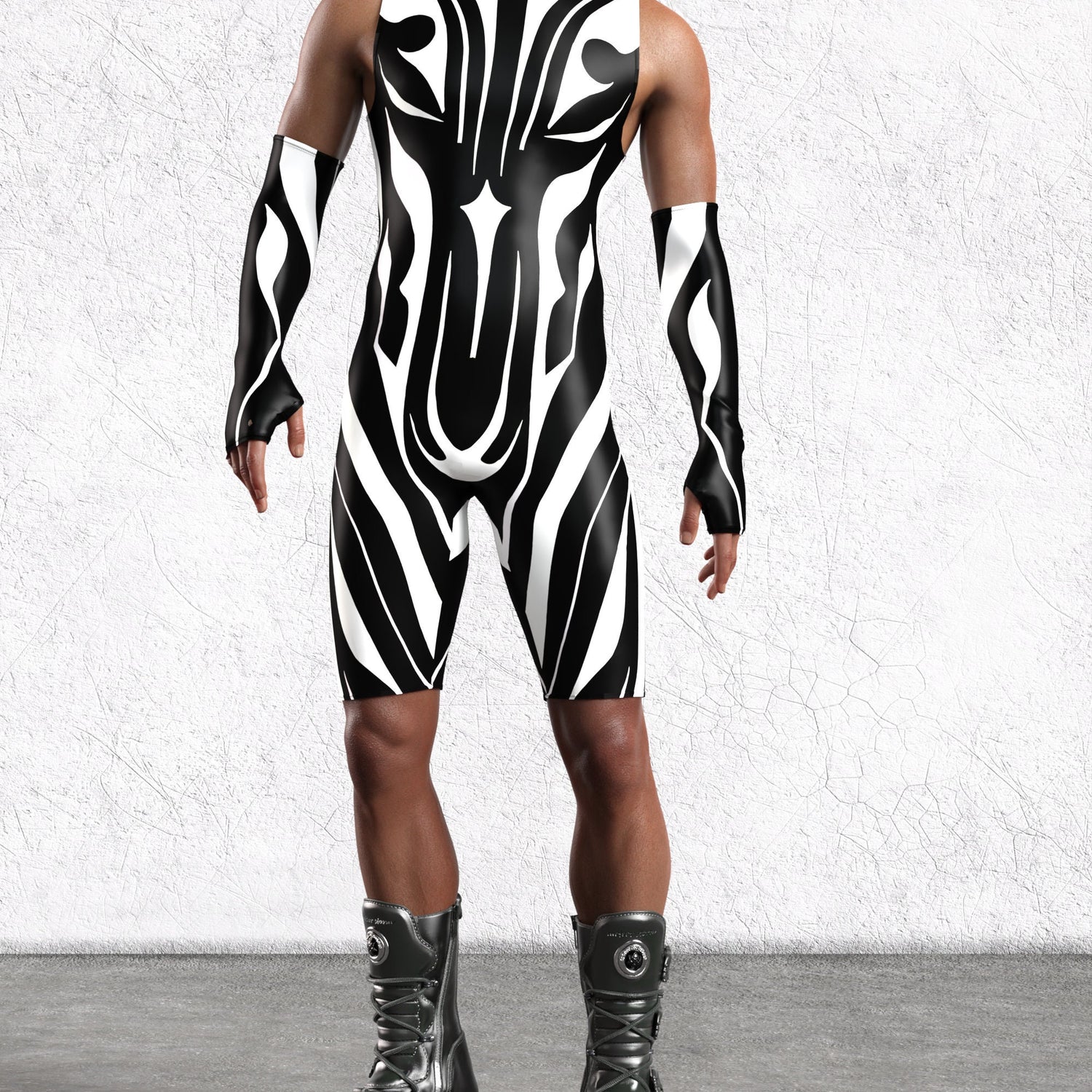 BuzzSaw Male Back Zip Romper 4