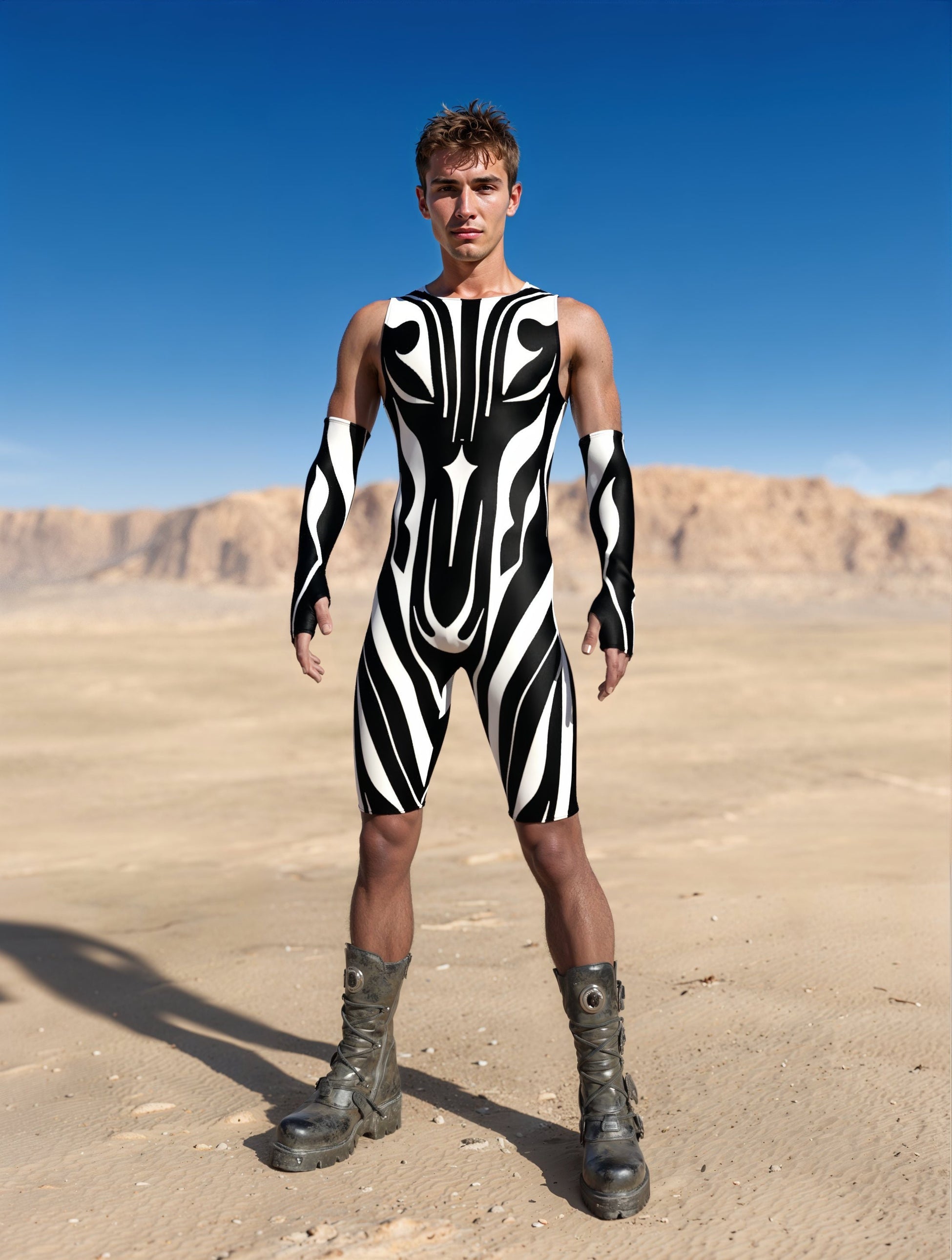 BuzzSaw Male Back Zip Romper 2
