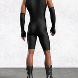 Just Black Male Back Zip Romper