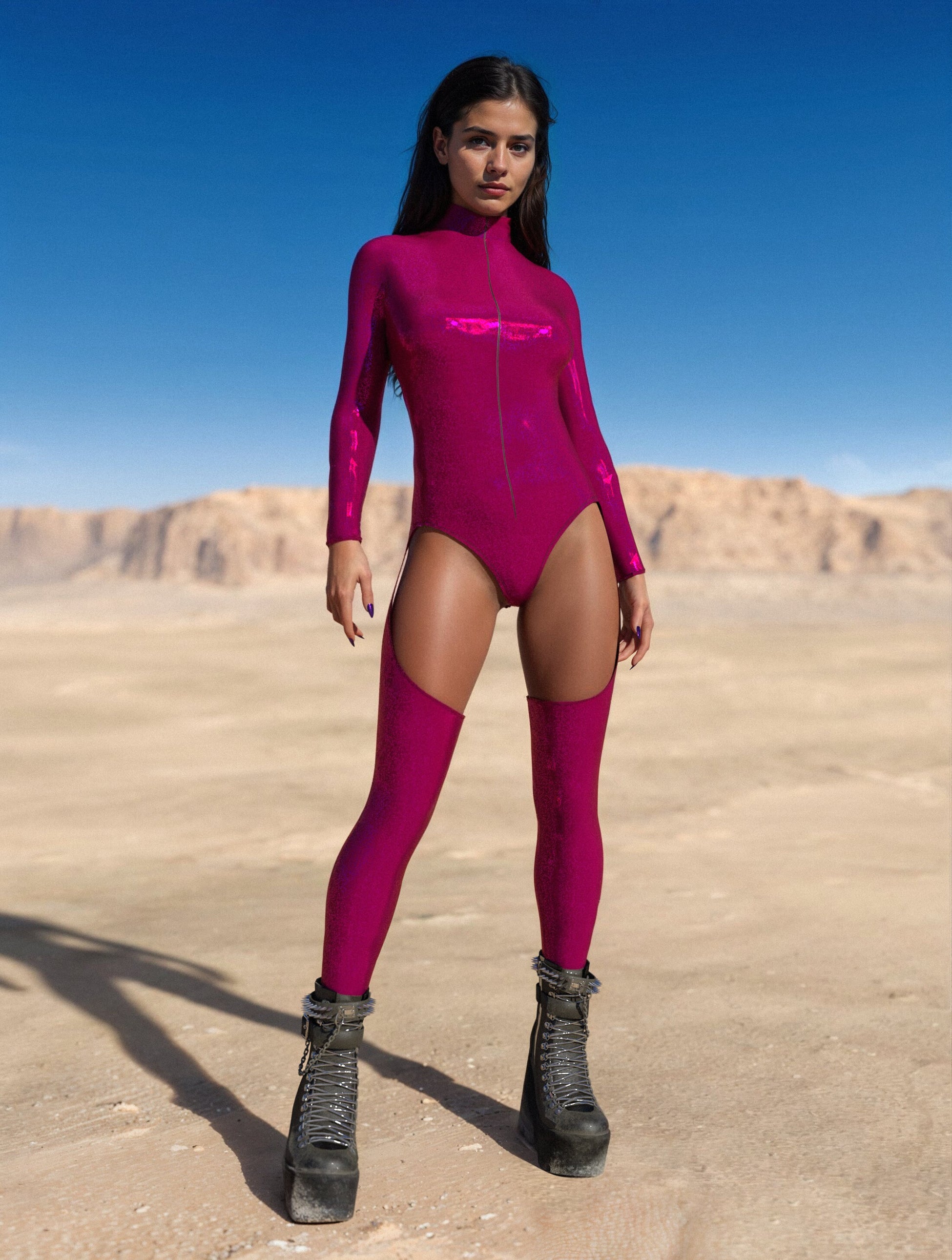 Luxe Rose Chaps Leotard 2