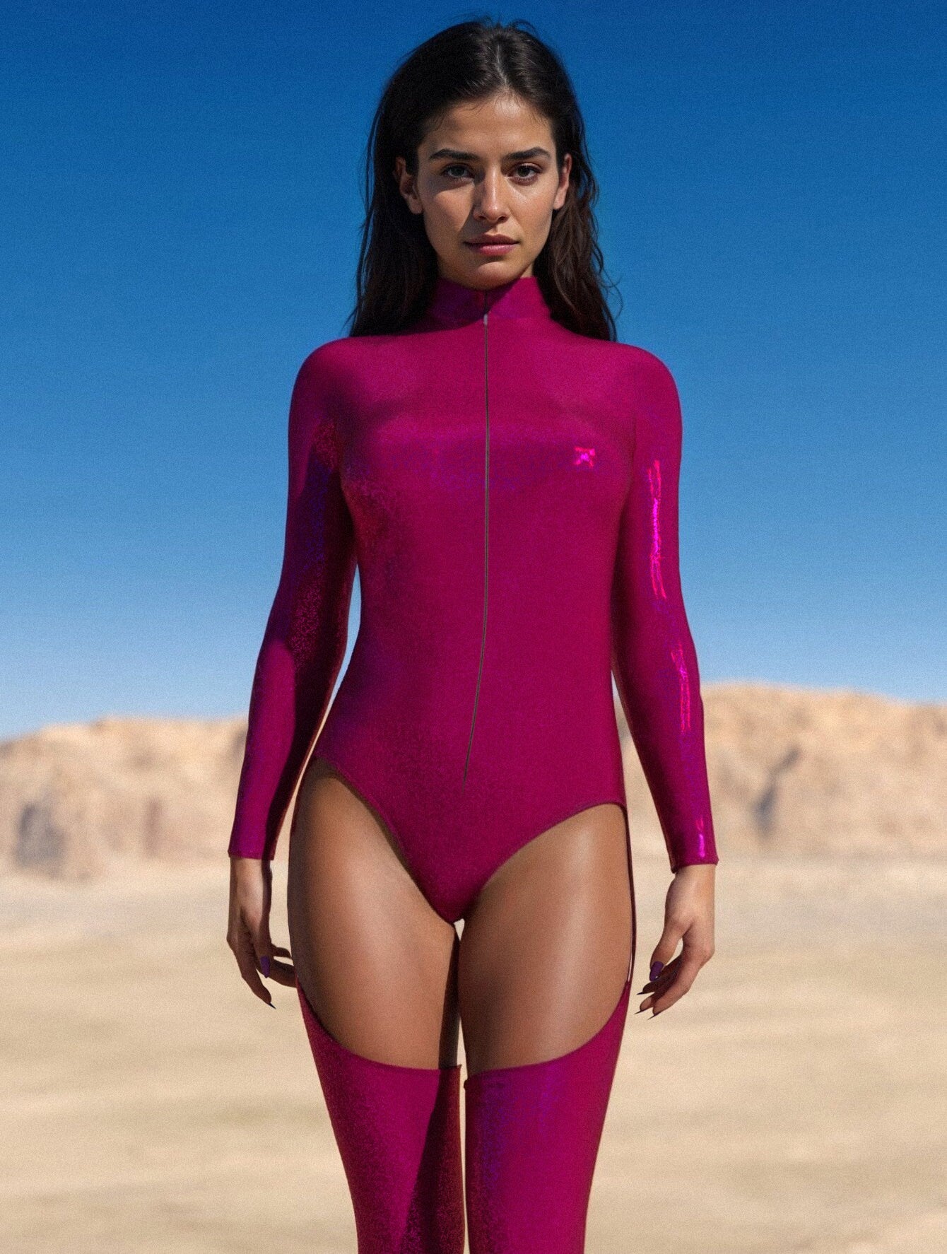 Luxe Rose Chaps Leotard 1