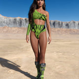Chaotique Green Asymmetrical Leotard