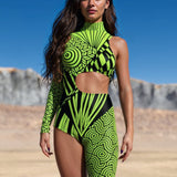 Chaotique Green Asymmetrical Costume