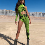 Chaotique Green Asymmetrical Costume