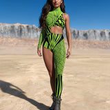 Chaotique Green Asymmetrical Costume