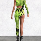 Chaotique Green Asymmetrical Costume