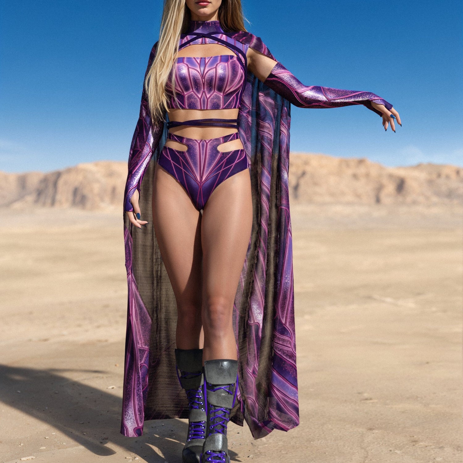 Soaring Alchemy Pink Cutout Rave Top Festival, Club