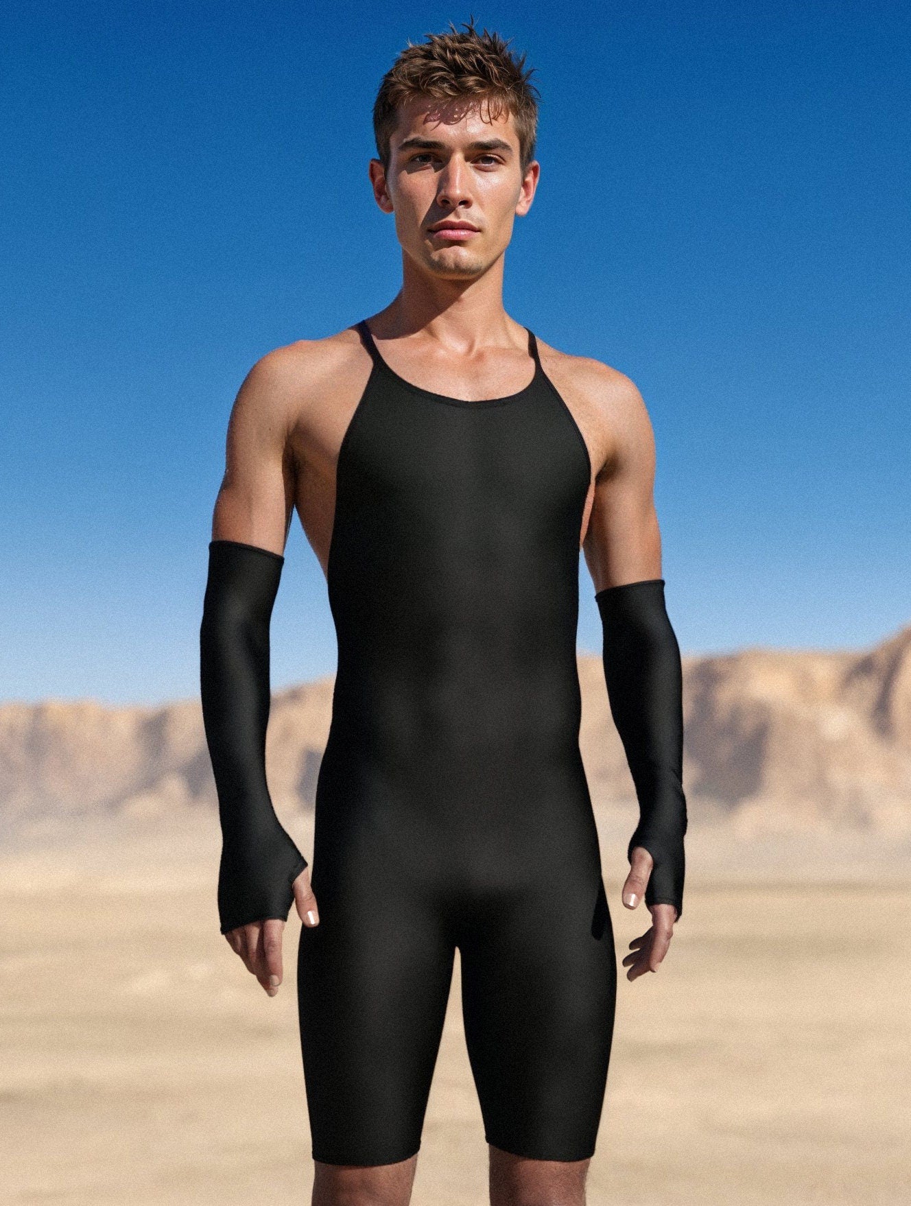 Just Black Male Crossed Jumpsuit 1