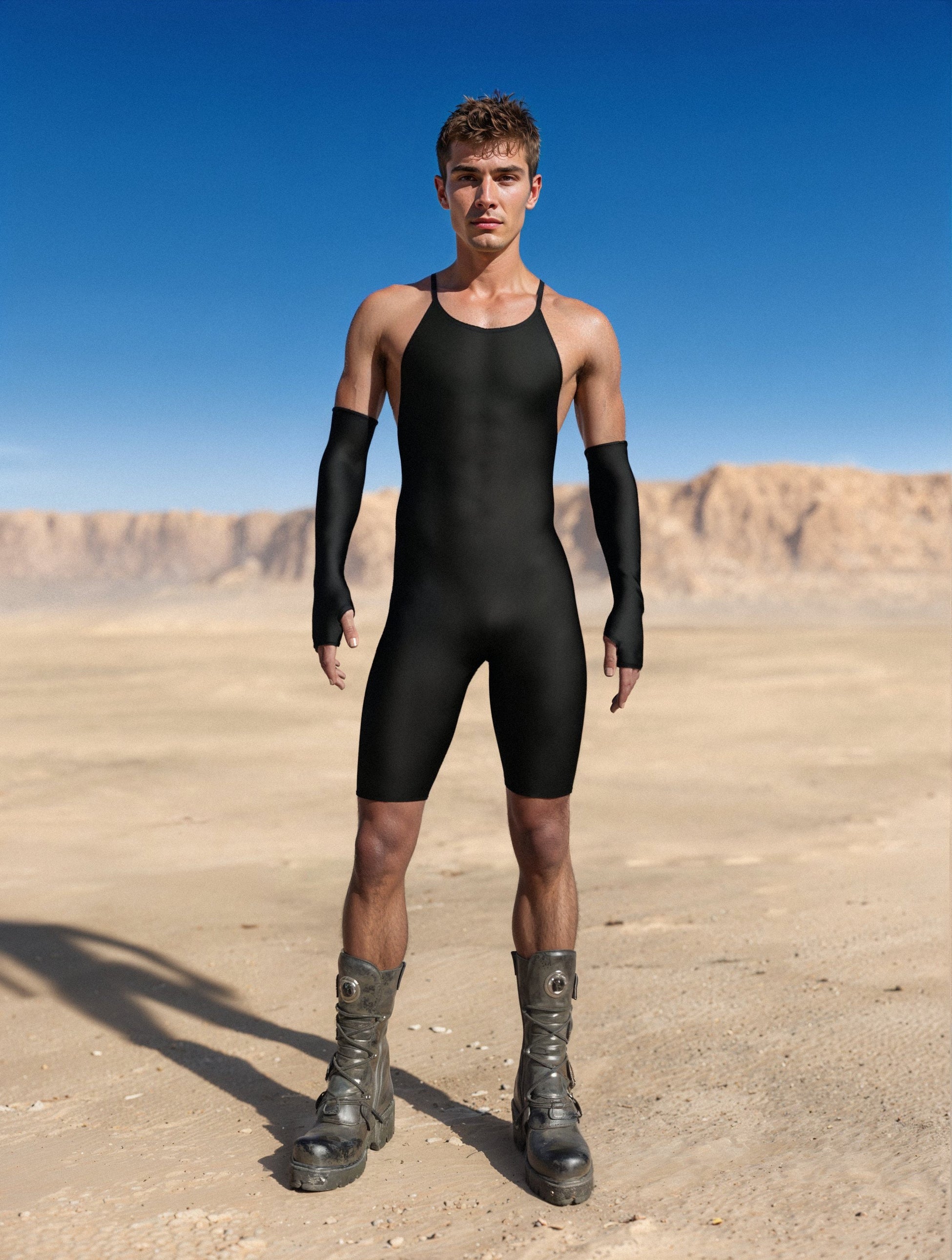 Just Black Male Crossed Jumpsuit 2