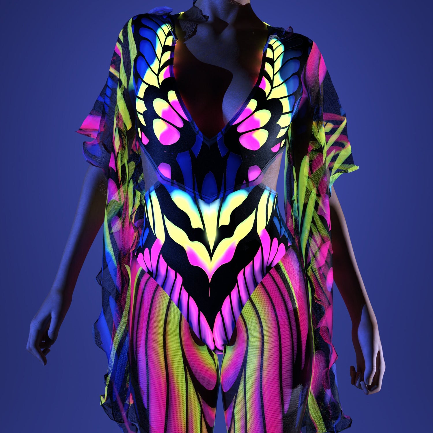 Quiver Hooded Fairy Costume UV Reactive