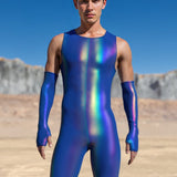 Luxe Polychrome Male Back Zip Romper