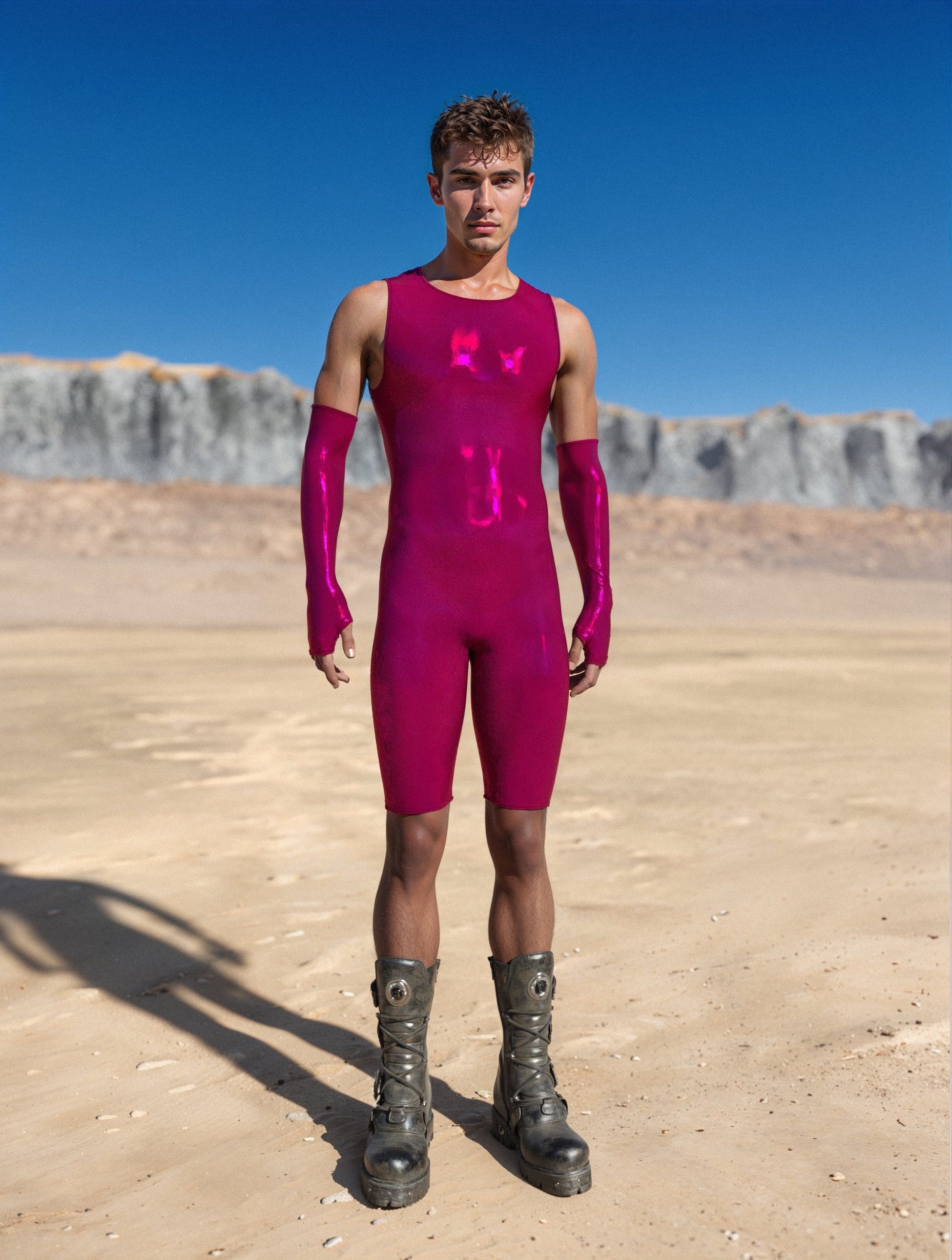 Luxe Rose Male Back Zip Romper 2