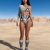 Chaotique BnW Asymmetrical Leotard