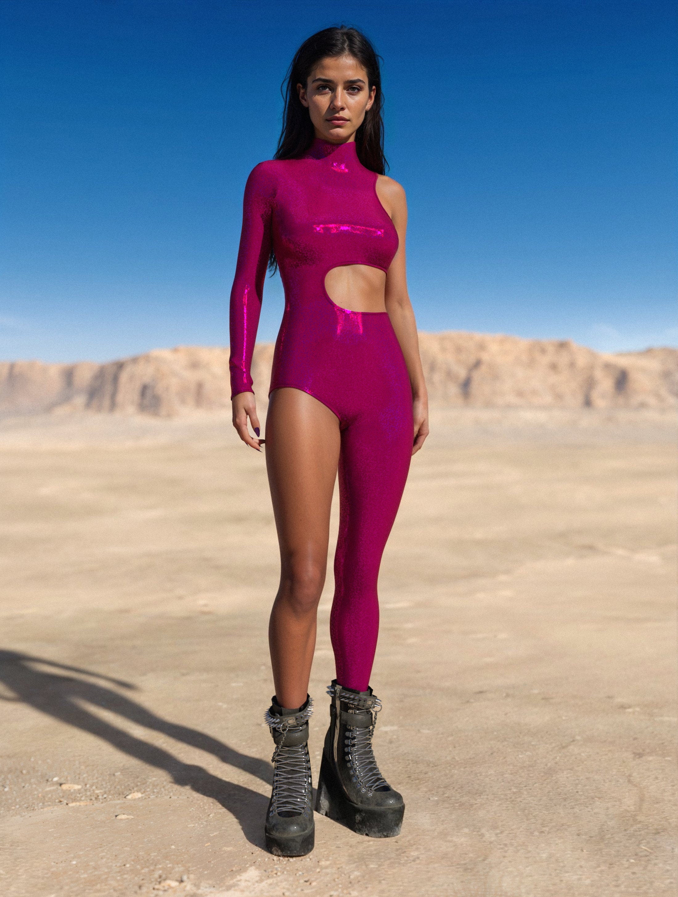 Luxe Rose Asymmetrical Costume Pink